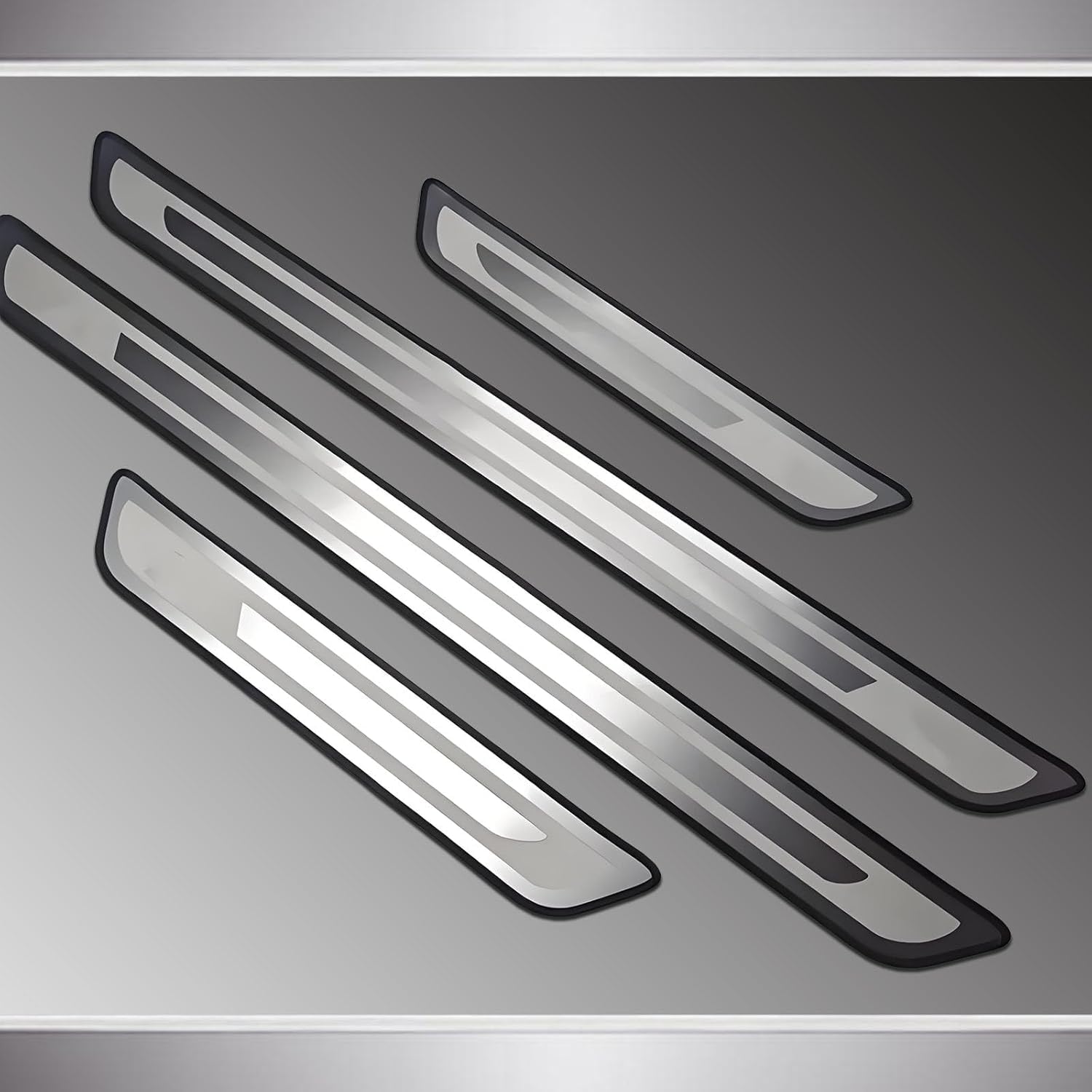 4PCS Car Door Sill Protector Strips for Kia NIRO II/NIRO EV/NIRO Hybrid 2022 2023 2024, Stainless Steel Entry Guard Trim Threshold Protection Sticker Styling Decor Accessories,Silver