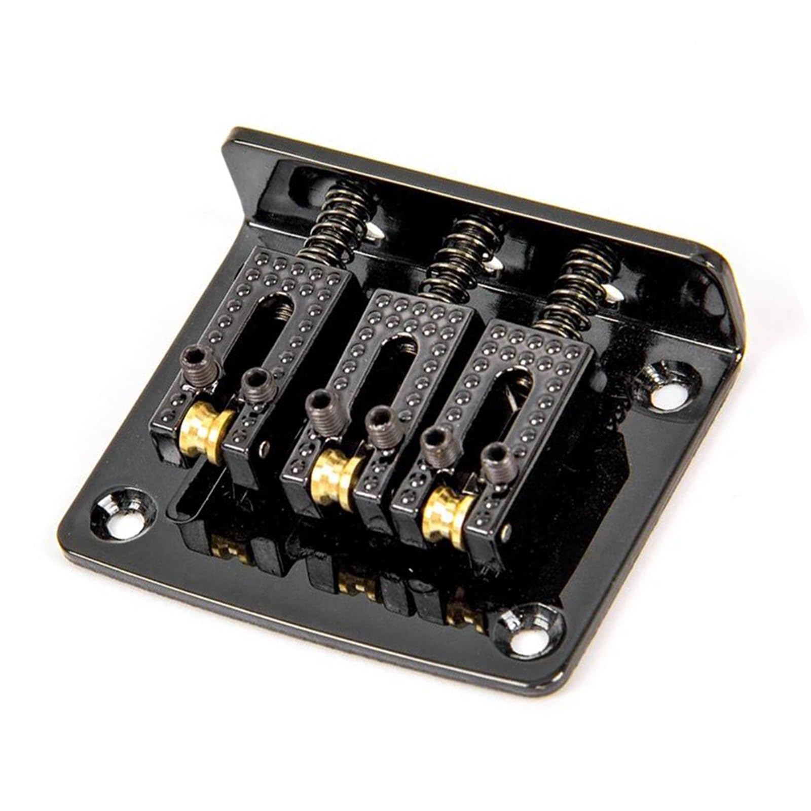 Puente fijo de tres cuerdas 50x42 inserto de guitarra o drop through con selleta de rodillos para guitarra eléctrica negra Puente Genérico Guitarra Acústica