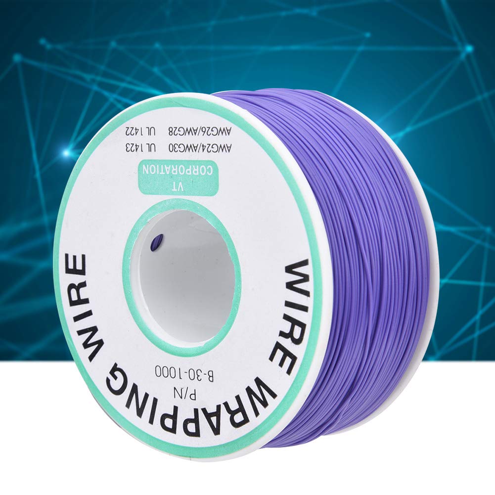 Fil De Cuivre 30AWG Violet Fil D'Enroulement Carte De Circuit Imprimé Réparant Noyau De Cuivre Plaqué D'Étain Emballant Fil De Cavalier 300m Pour Réparation De Carte Électronique