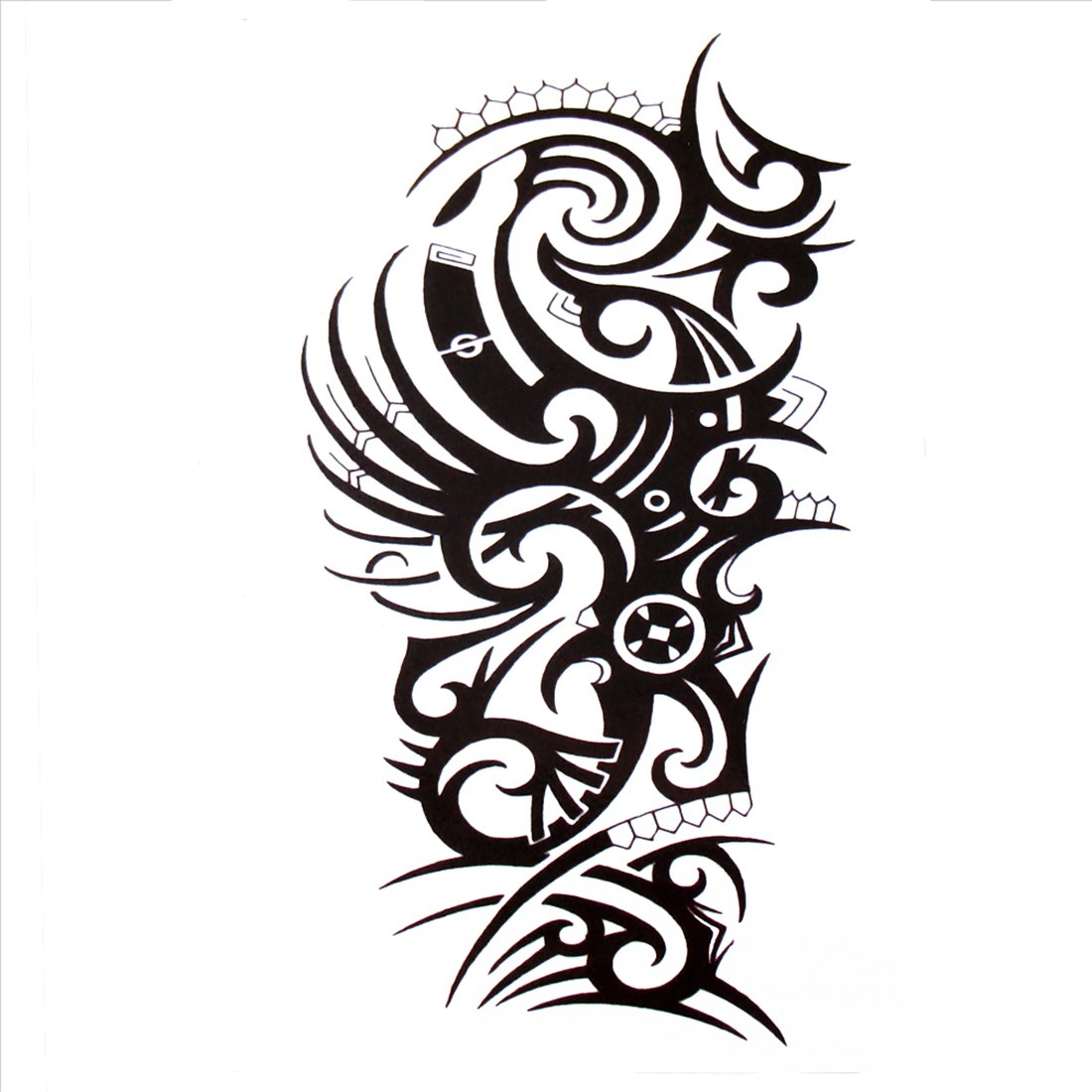 S.A.V.I 3D Temporary Tattoo Waterproof Sticker Beautiful Black Big Tribal Totem Popular New Designs Size - 21x15cm (522), Multicolor, 2 g-picture-30