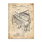 JIANGSHANDAIYOUCAIREN Klavier Design Zeichnungen Patent Musical Vintage Poster Wand Art Print Leinwand Malerei Bild Wohnzimmer Musik Raum Home Decor Geschenk Kein Rahmen-C_30x40cm