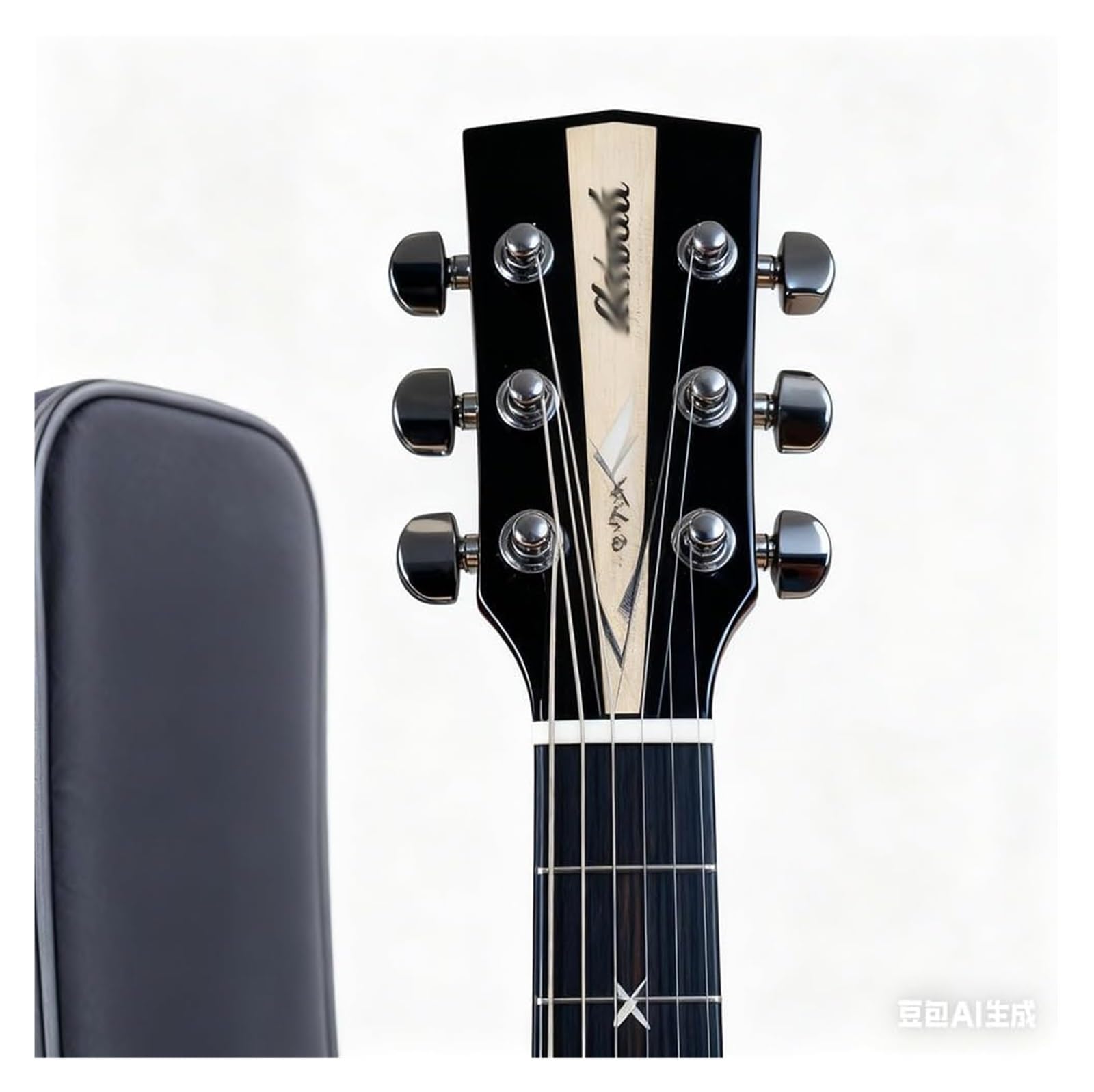 Chitarra acustica, confezione con borsa da concerto, plettri, corde e tracolla, 104 cm, top in abete dreadnought full size, per principianti, adolescenti e adulti (nero)