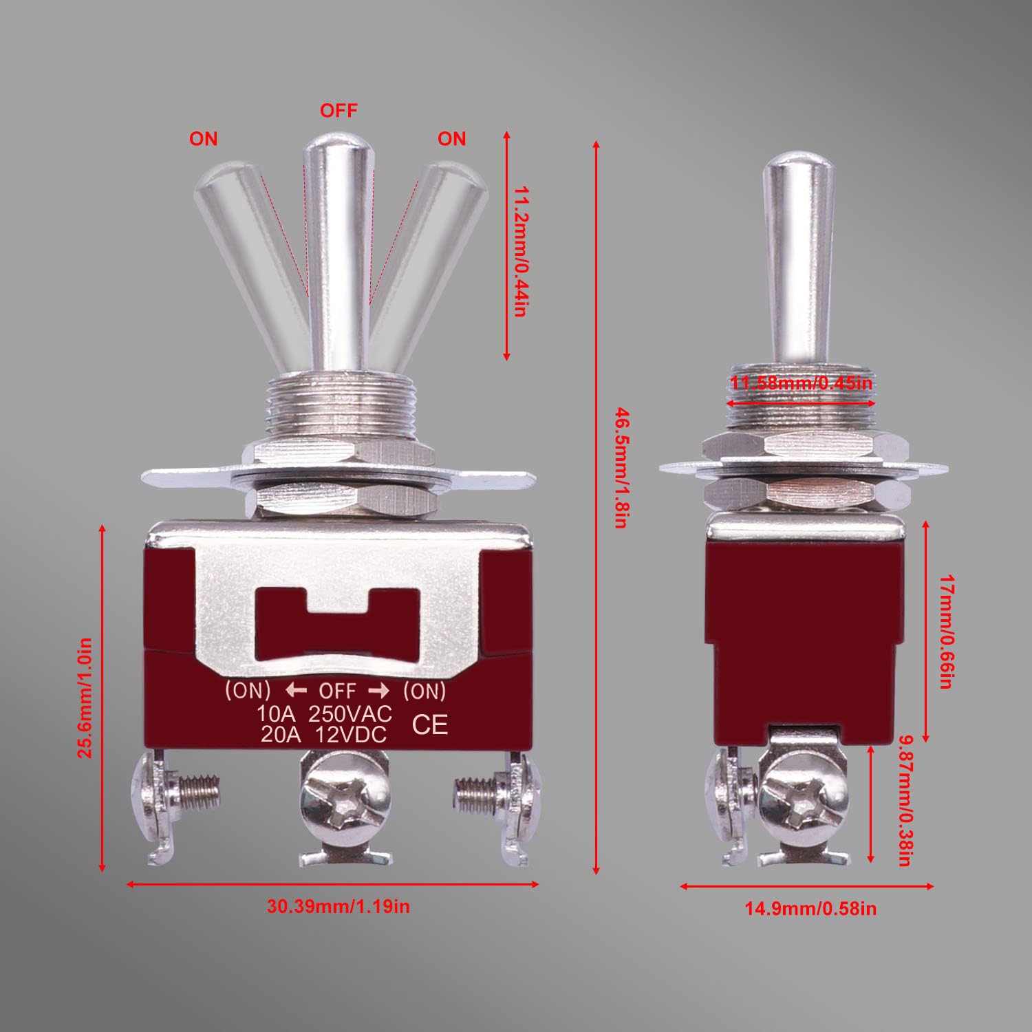 Snapklik.com : Gebildet 4pcs Waterproof Momentary Toggle Switch 20A ...