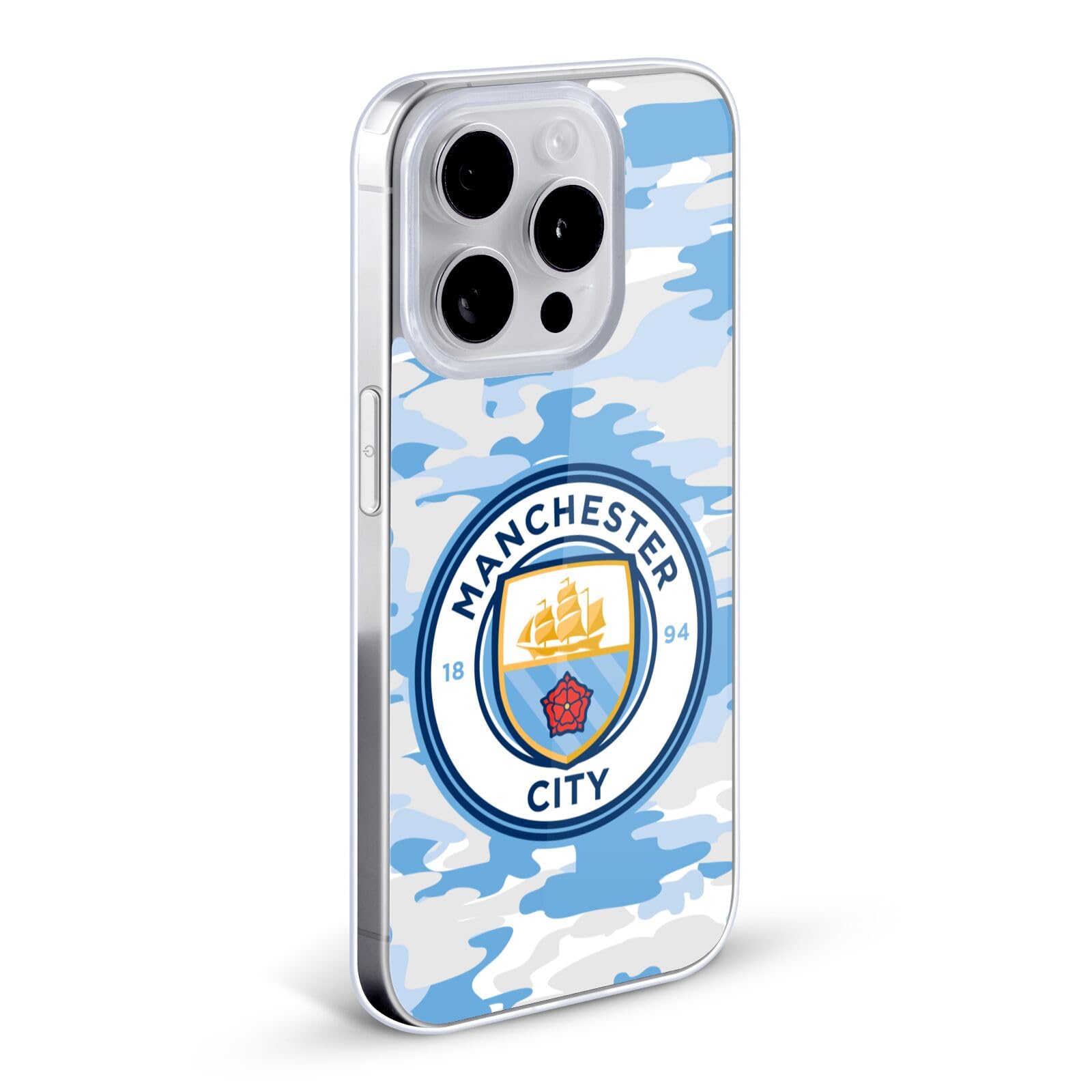 Head Case Designs Officially Licensed Manchester City Man City FC Light Blue Moon Badge Camou Soft Gel Case Compatible with Apple iPhone 7/8 / SE 2020 & 2022