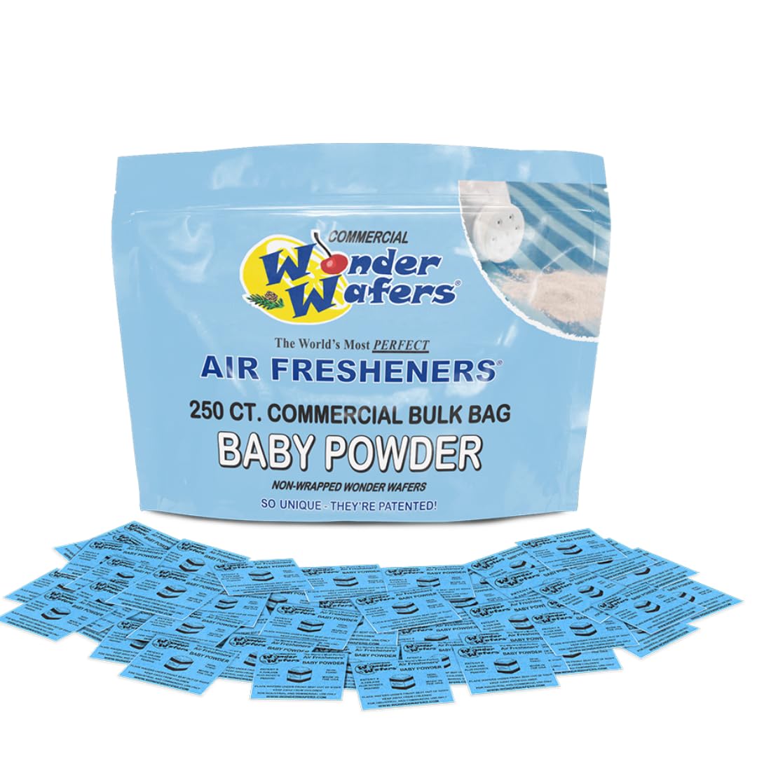 Wonder Wafers 250 Count Unwrapped Automobile Professional Use Air Fresheners Car and Truck Detail (Baby Powder)