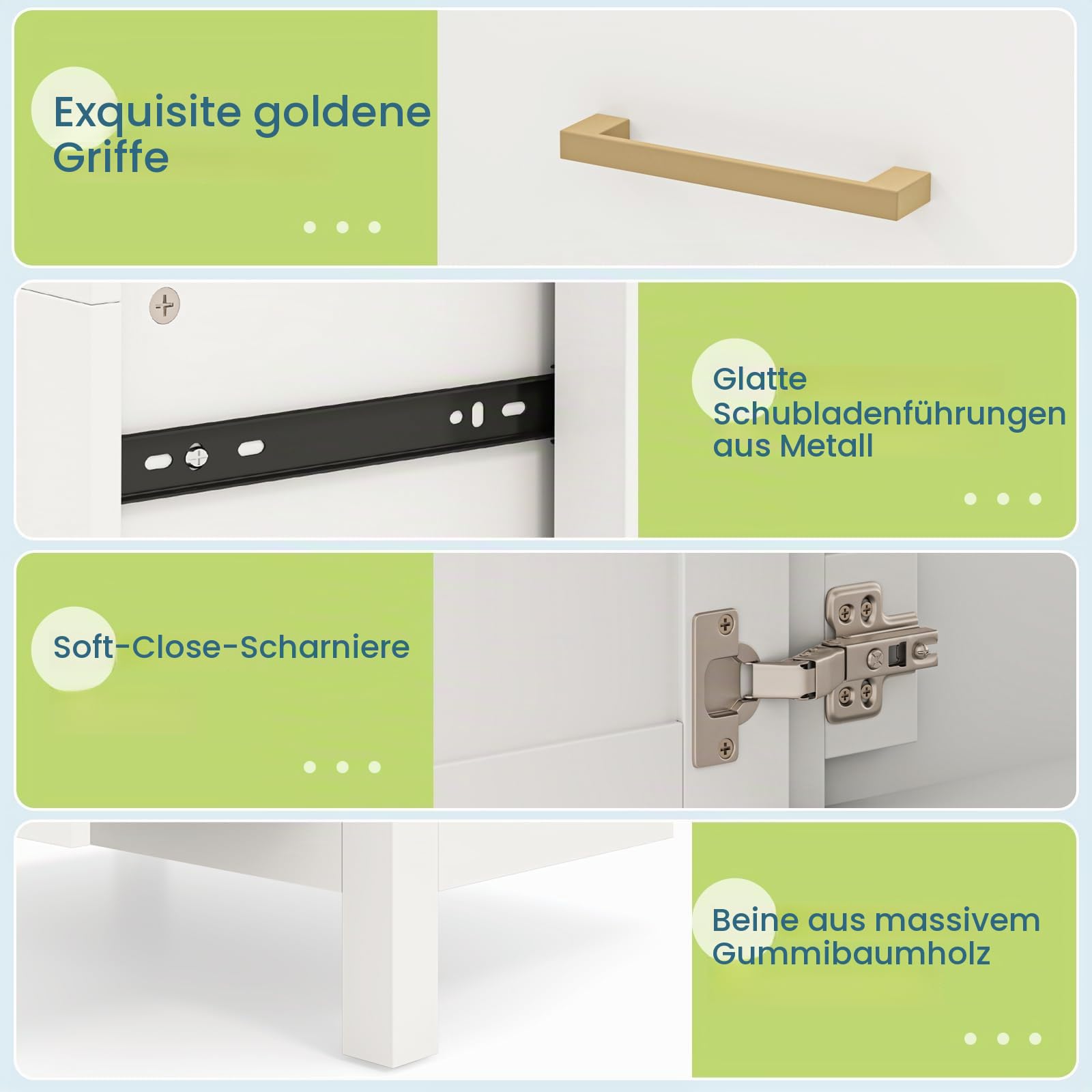 LIFEZEAL Badezimmerschrank mit Waschbecken, Waschbeckenunterschrank mit Keramikspüle, 2 Schubladen und Türen, Waschbeckenschrank Weiß 76 x 46,5 x 86 cm