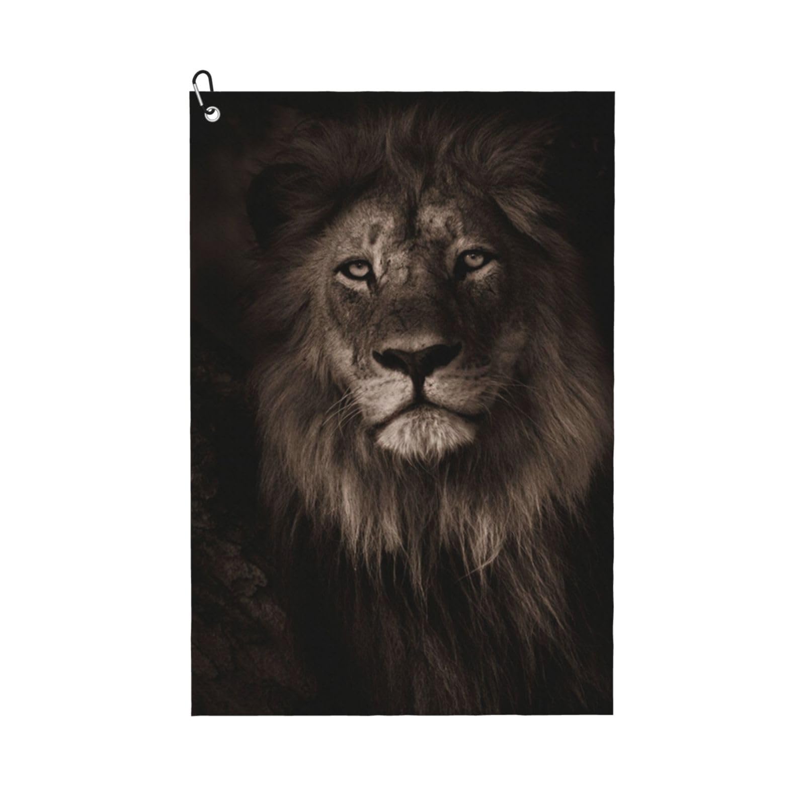 Hnnkloy 3D Lion Fall, 16x24 in Portable Waffle Golf Towels with Carabiner Clip for Golf Bag