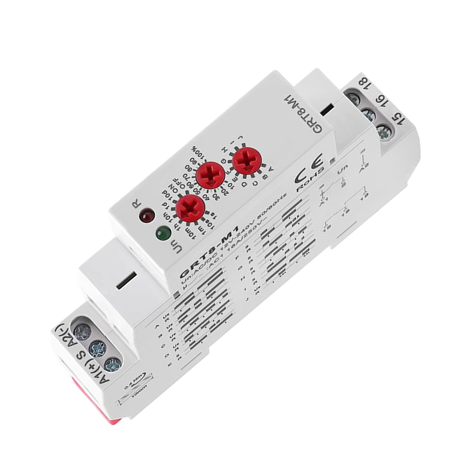Relé de retardo de tiempo multifuncional, multifunción, montaje en carril DIN, diseños de gran voltaje de 12 V 240 V para control industrial