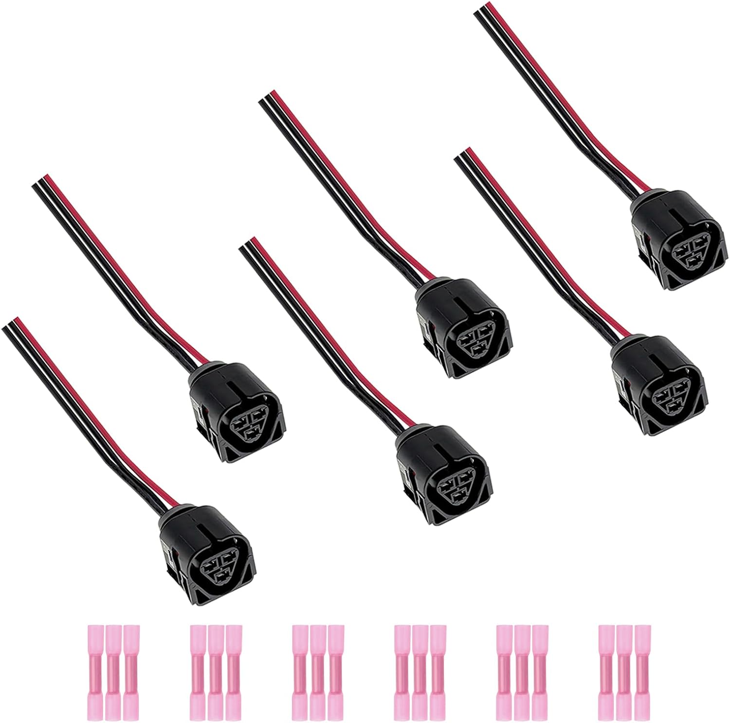 6Pcs Wires Ignition Coil Connector Wiring Plug Pigtail Harness Compatible With BMW 128i 325i 328i 330i 435i 525i 528i 530i 640i 740i X3 X5 Z4 L6 3.0L 2006 2007 2008 2009 2010 2011 2012 2013