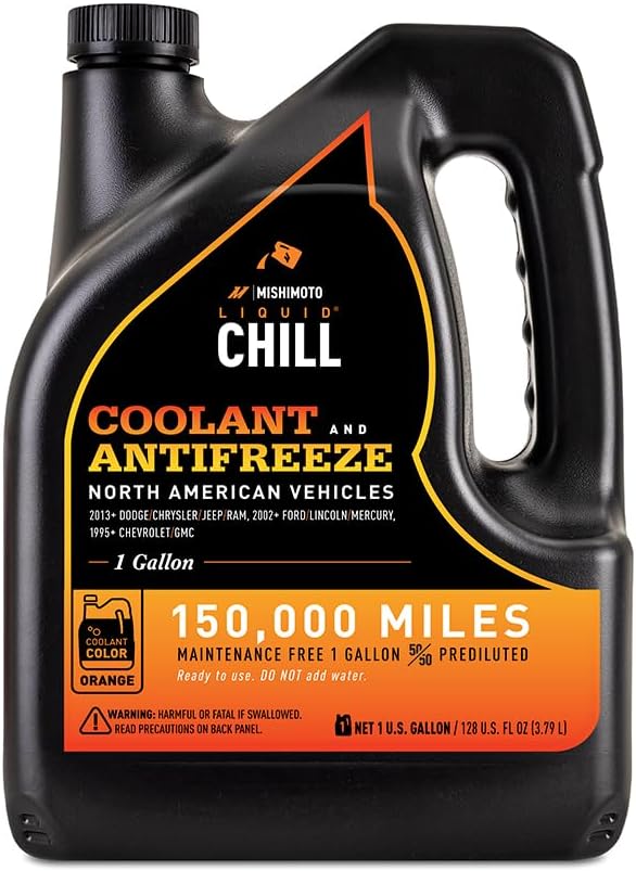 Mishimoto Liquid Chill OE Orange Coolant 1 Gallon - MOPAR Motorcraft Chevy Equivalent for Dodge Jeep RAM Ford GM Vehicles