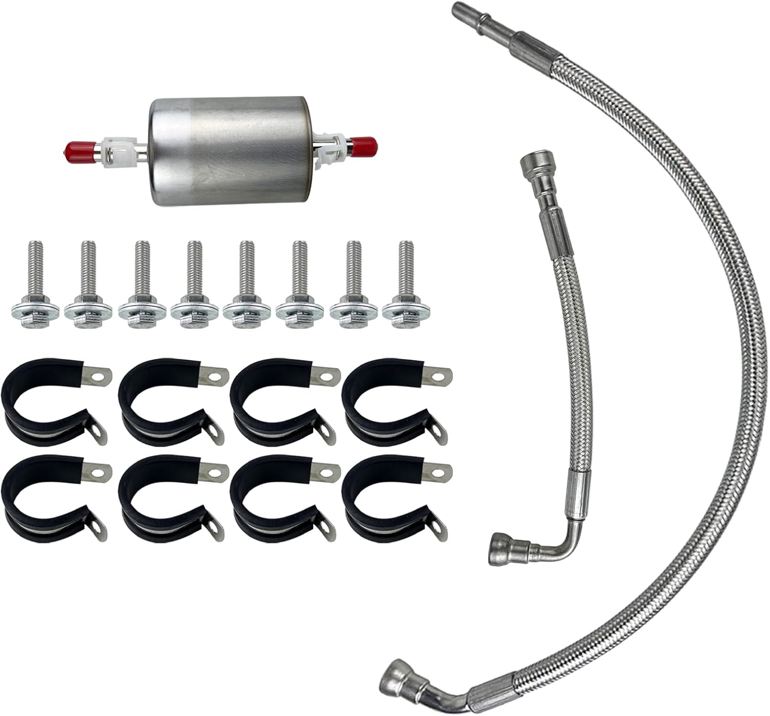 Flexible Stainless Steel Braided Fuel Line 819-823 Compatible with Chevrolet Suburban 1500: 2002-2004,Chevrolet Tahoe: 2002-2004,GMC Yukon XL 1500: 2002-2004,GMC Yukon: 2002-2004