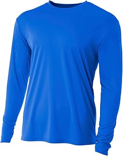 A4 Youth Cooling Performance Crew Long Sleeve T-Shirt, Royal, Medium