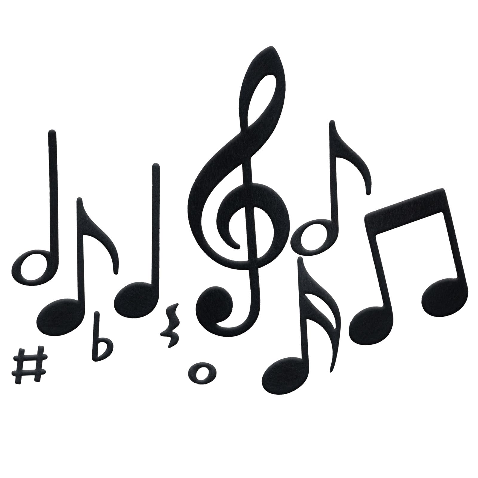 Summer‑Ray 118pcs Felt Musical Note & Symbol Cutouts – 2mm Thick Polyester Felt Music Shapes for Crafts, Room Décor & DIY Wall Art