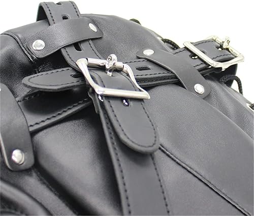 Miniatura 7 de MYNCBD Máscaras de cuero ajustables transpirables para la cabeza, capucha para cosplay, para montar al aire libre, resistente al viento, punk