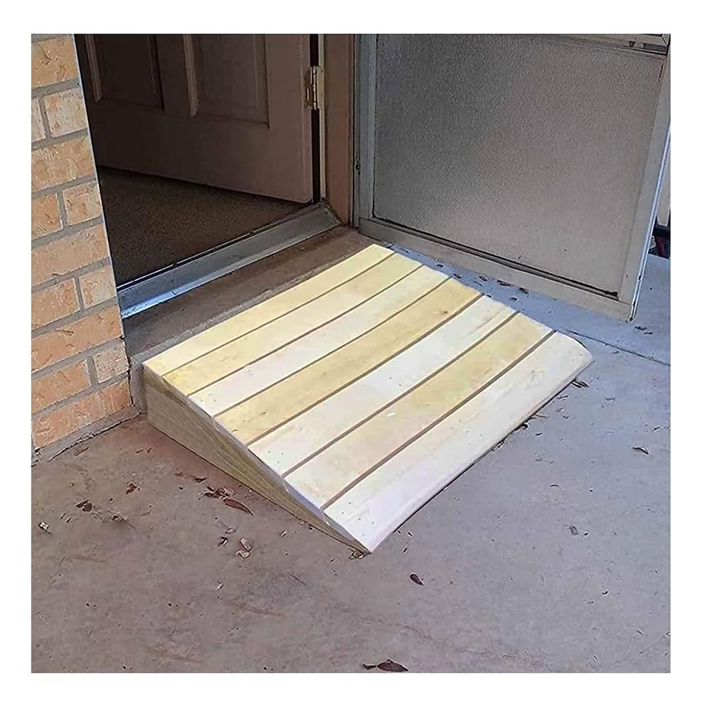 Rygcrud Wood En Threshold Ramps For Doorways, 2.8" - 7.9" Rise Car/Motorcycle/Wheelchair Ramps For Home/Garden Step/Sheds Doors, Kerb/Curb Ramps - Assisted Uphill(30X30.8x12cm)