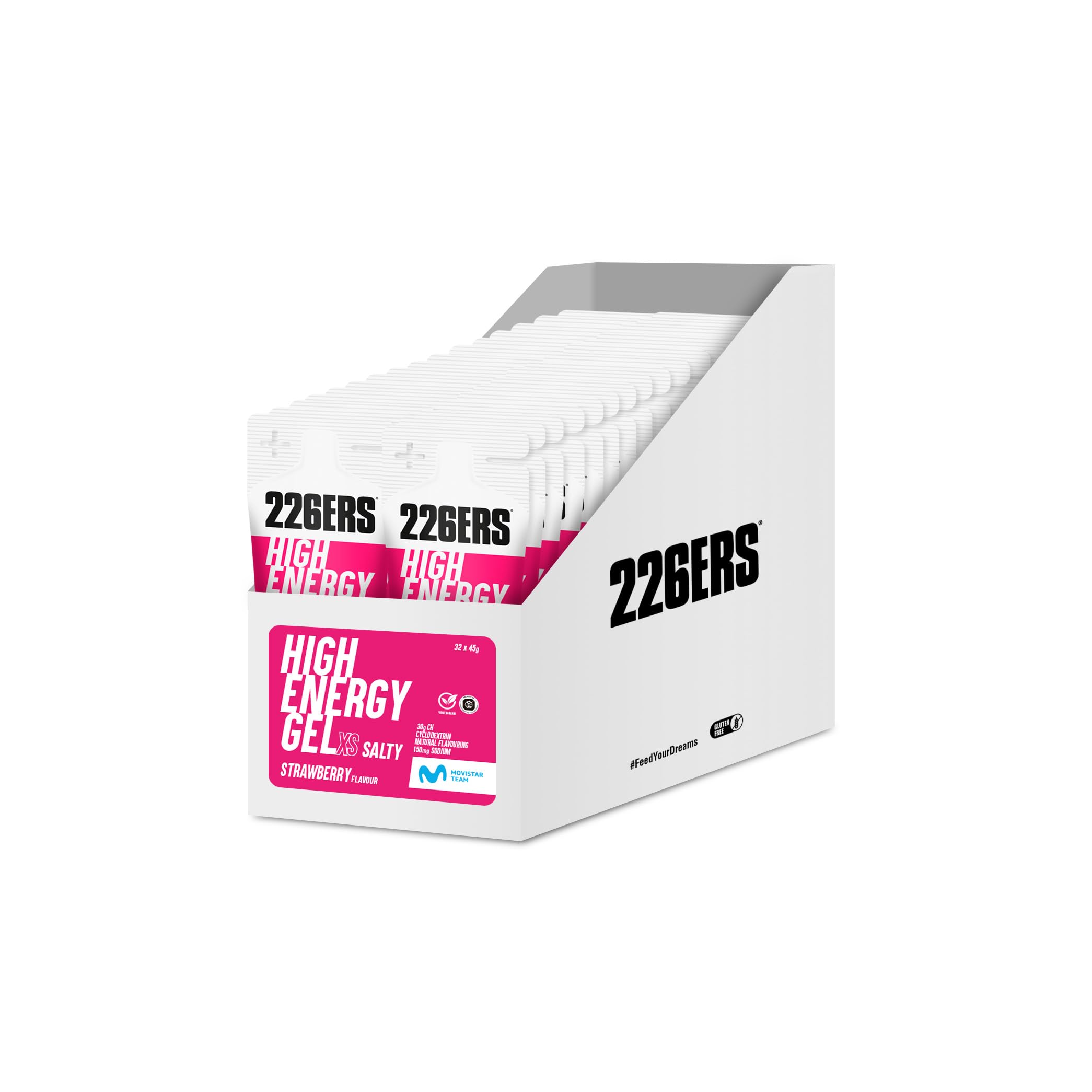 226ERS - High Energy XS, Gel Energetico per Sportivi, Ciclodestrina, Carboidrati e Aromi Naturali, Vegano, Gusto Fragola Salata