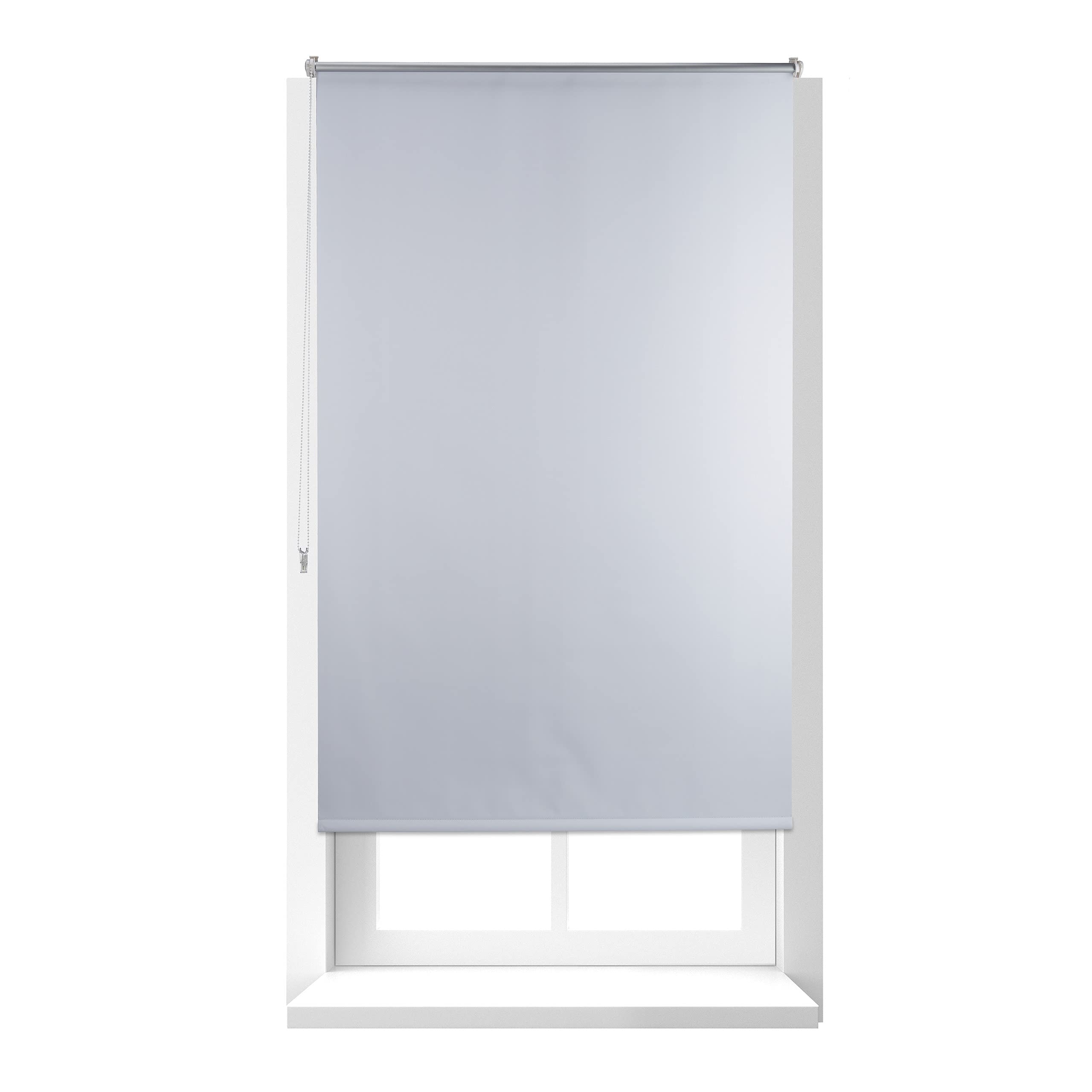 Relaxdays Thermal Blackout Blinds, Heat Protection, Side-Pull Roller Shades, No Drilling, 100x160cm, White