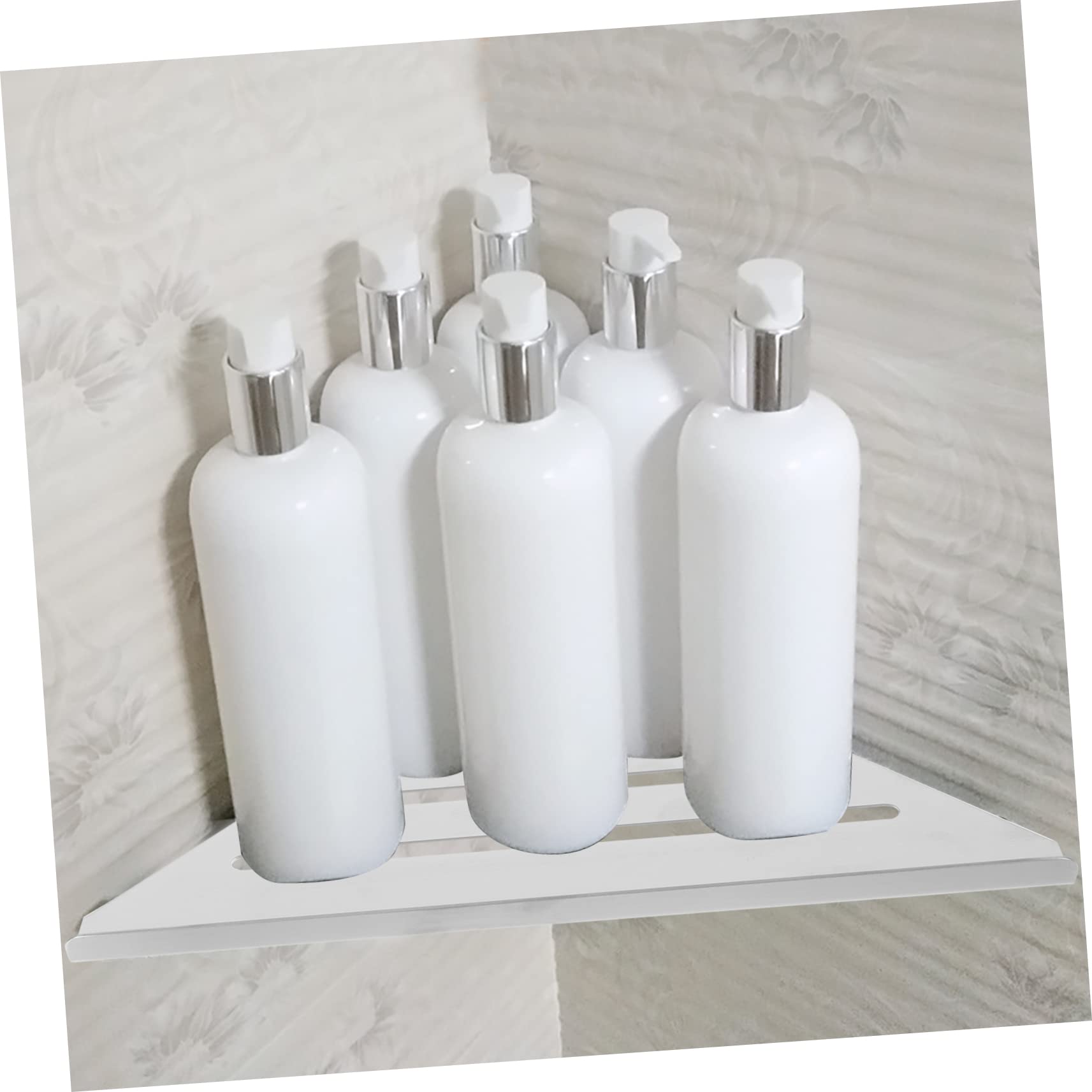 WOONEKY Scaffale Doccia Angolare in Acciaio Inox Argento Telaio | Organizzazione Ordinata, Design Pratico per Hotel e Bagno, Struttura Ispessita per Disposizione Pulita