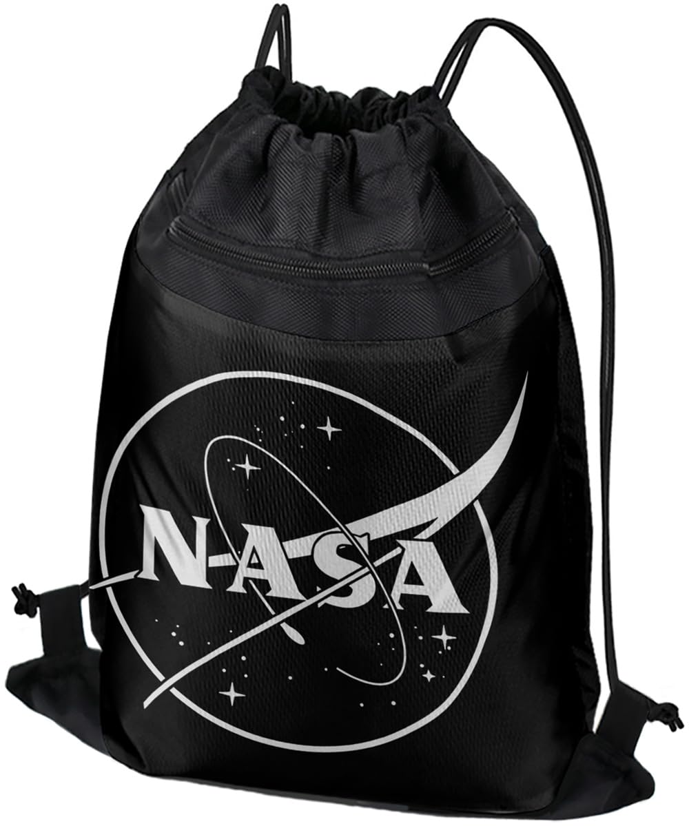 LOGOVISION NASA One Color Meatball Logo Drawstring Backpack Sports Bag Sackpack 17