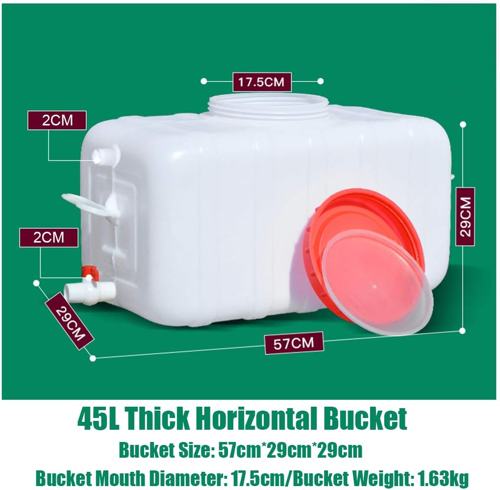 Water Tank Drinking Storage Bucket 45L Water Tank with Tap Plastic Car Water Storage Carrier Container Thick Water Bucket for Sport Camping Hiking Picnic BBQ Hunting Outdoor Self-Driving Tour