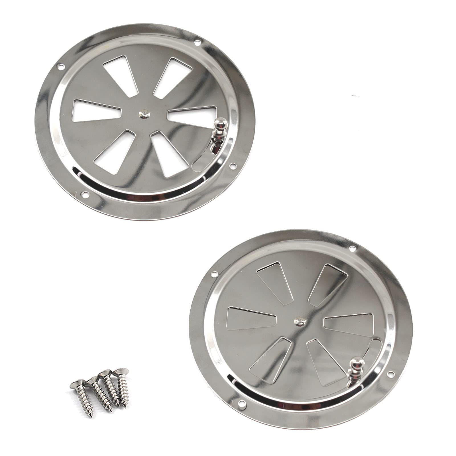 Zerniple Ø5 Inch 316 Stainless Steel Round Air Vent Grille Cover Circular  Ventilation Cover (2 Pieces)