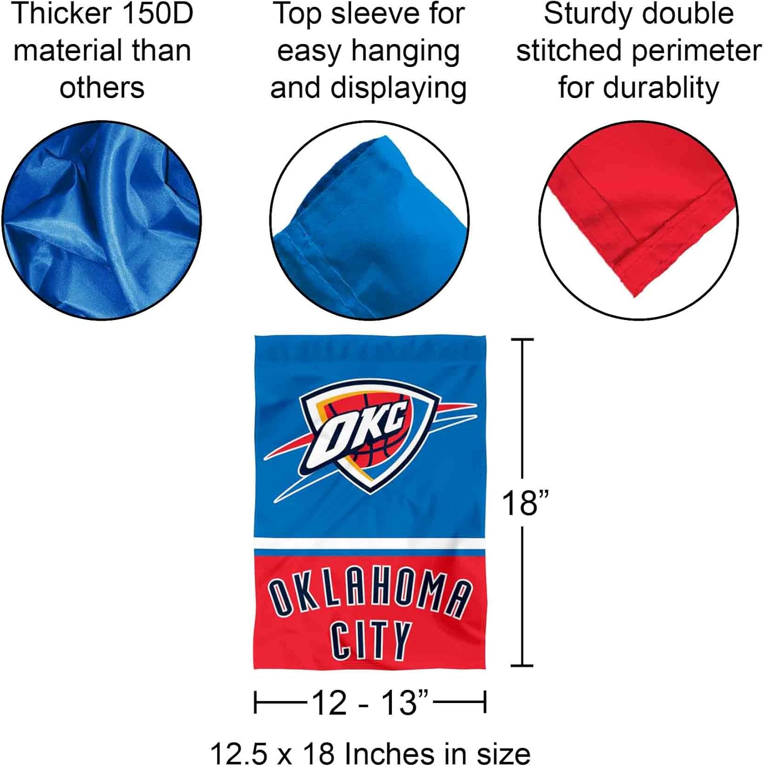 Oklahoma City Thunder Double Sided Garden Flag - Image 3