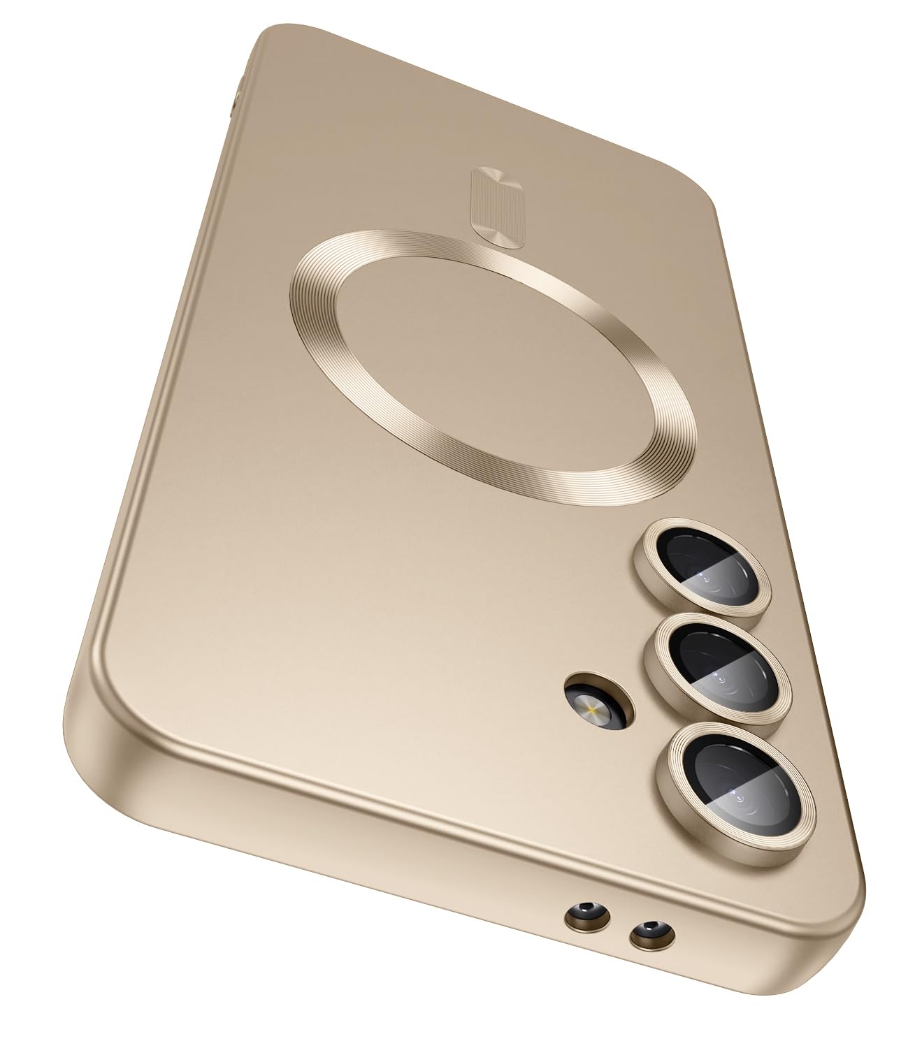 LEKEVO Magnetic for Samsung Galaxy S24 FE Case [Compatible with MagSafe][Built-in Camera Lens Protector] Slim Soft Silicone Bumper Shockproof Metallic