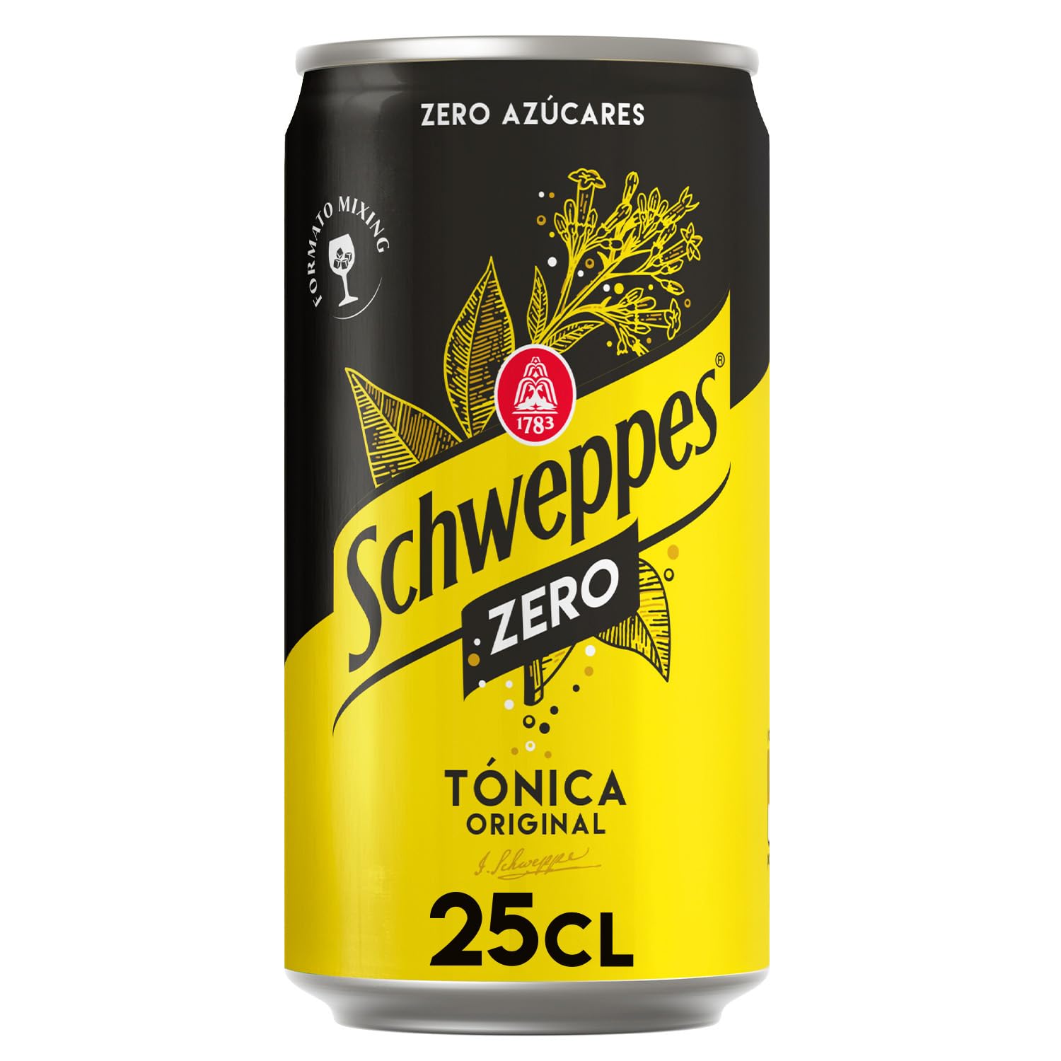 Schweppes Tónica Zero, Sin Azúcar ni Calorías - Lata, Pack 24 x 25 cl