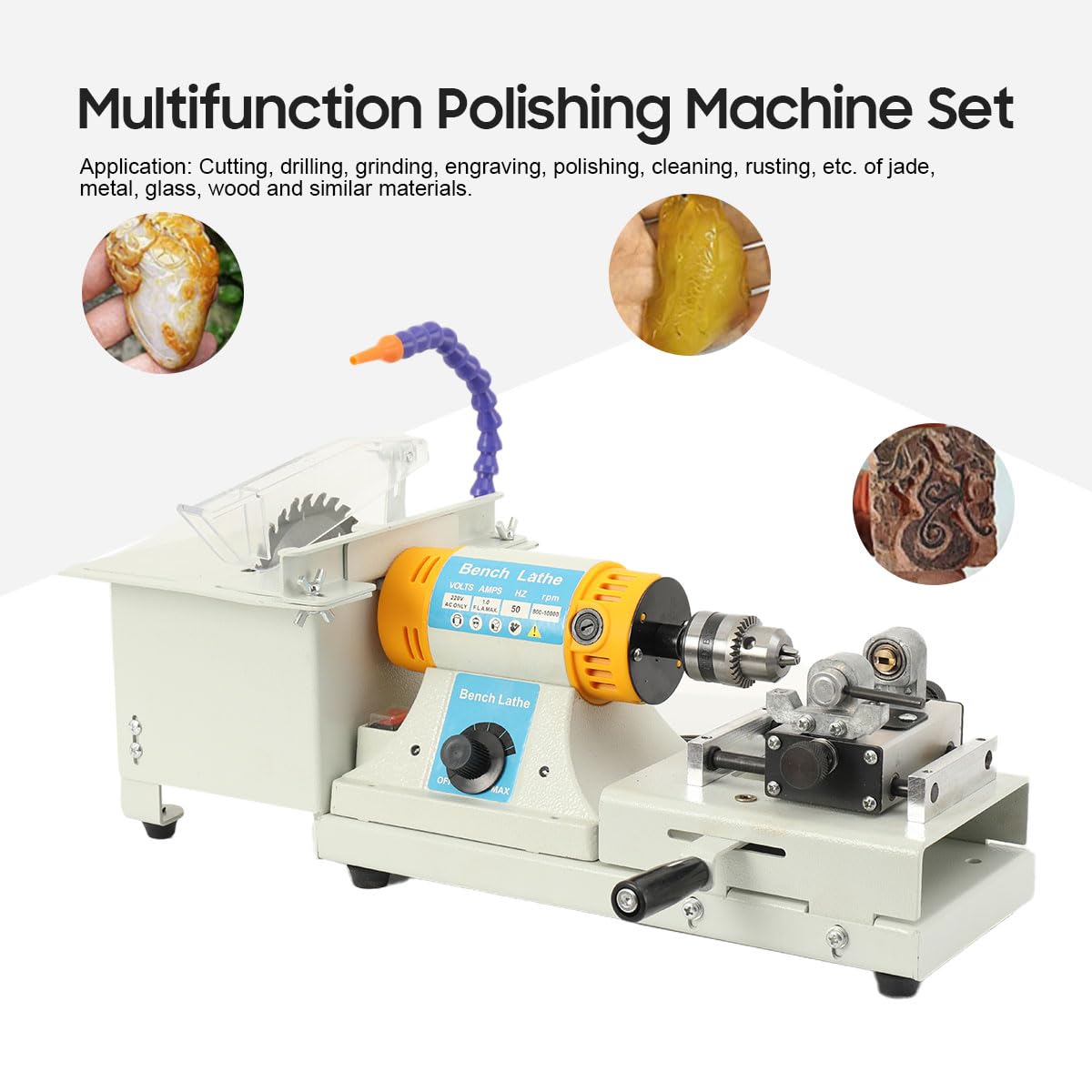 Poliermaschine Set Tischpolierer 750W Elektrische Schmuck Schleifmaschine