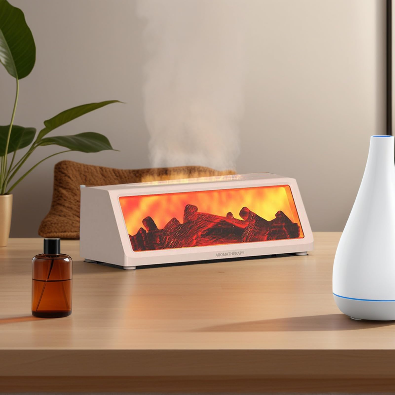 Diffusore automatico per aromaterapia, a forma di stufa a carbone | stile retrò, per camera da , umidificatore a ultrasuoni con luce LED, silenzioso, con serratura di sicurezza, ideale per