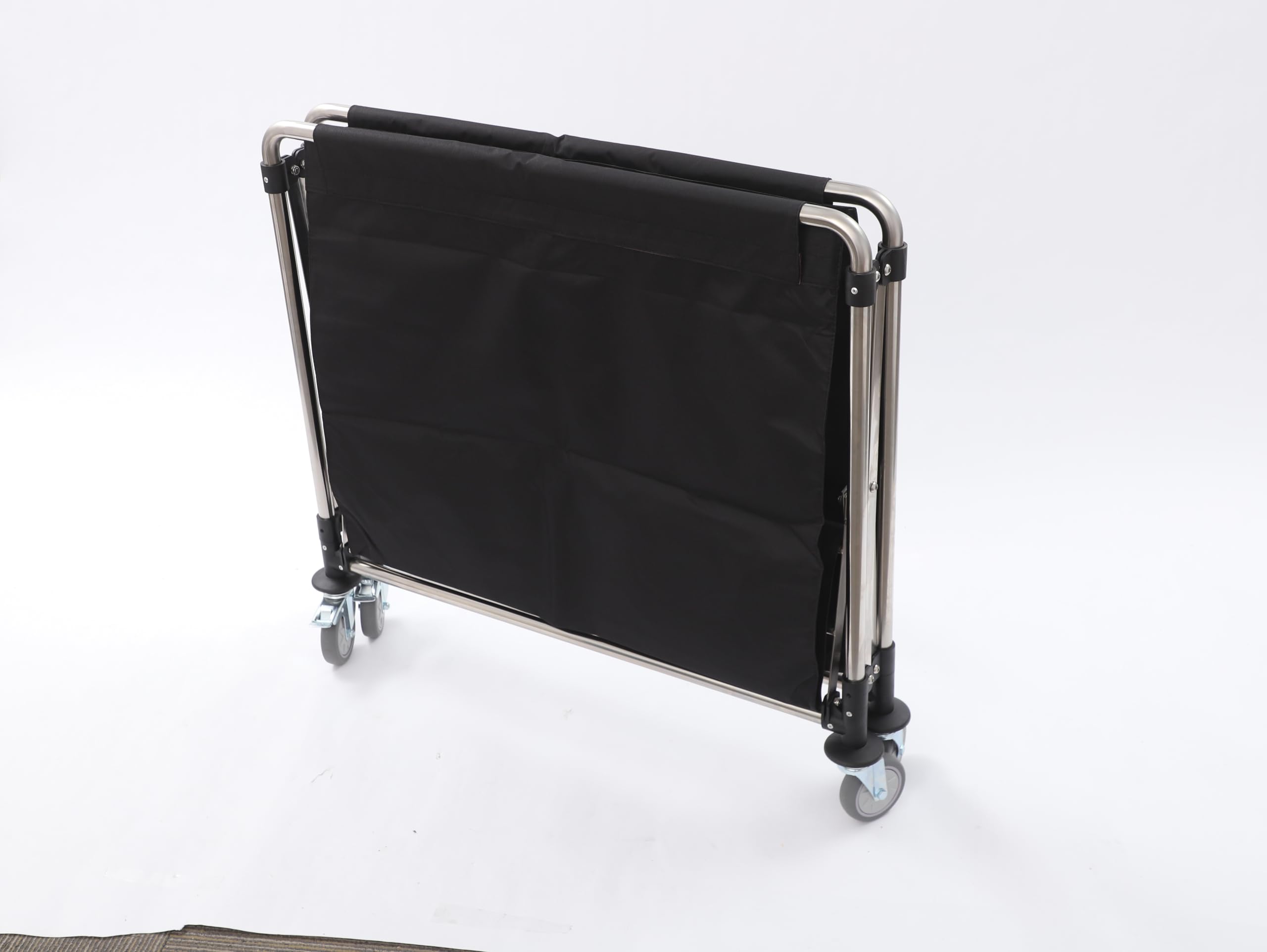 Carrello portabiancheria pieghevole in acciaio inox, portata 440 libbre, carrello portabiancheria con ruote e sacchetto Oxford, pieghevole, salvaspazio, 87 x 52 x 78 cm, per hotel, lavanderia, casa