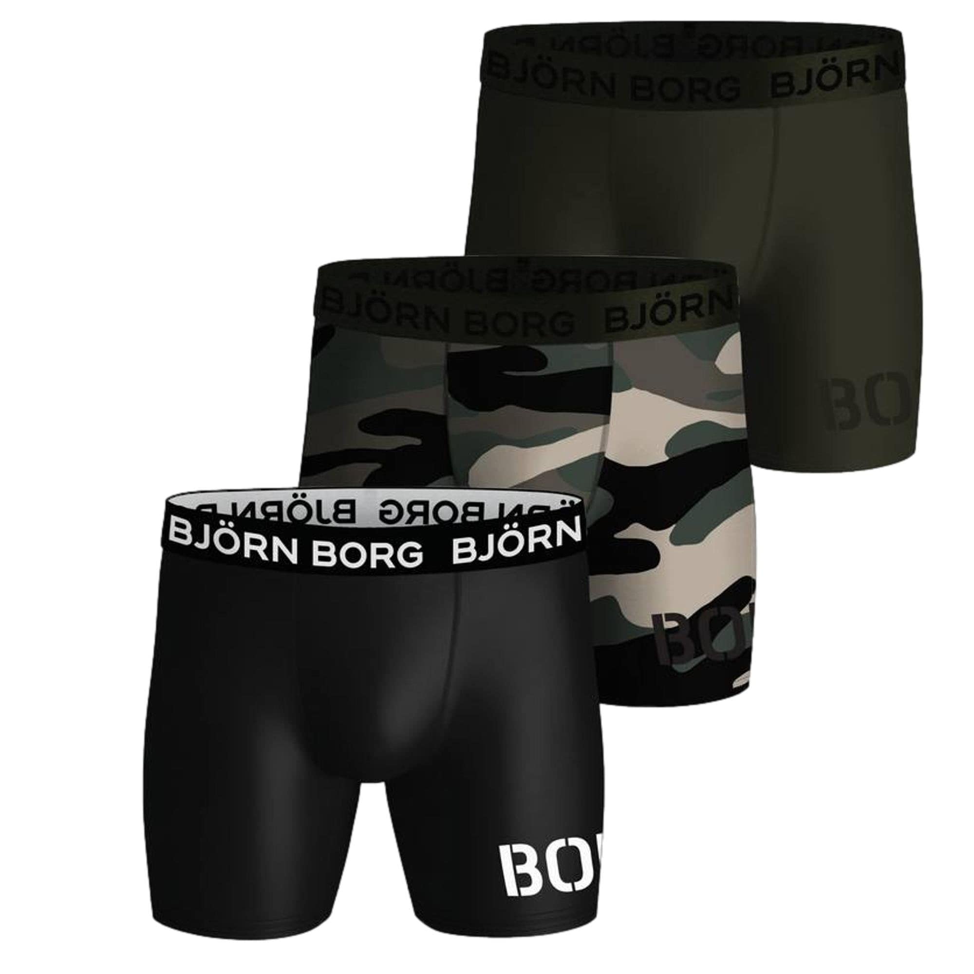 Björn Borg Men's Multi Bjorn Borg Performance Boxer 3P Shorts, M (Pack Of 3)