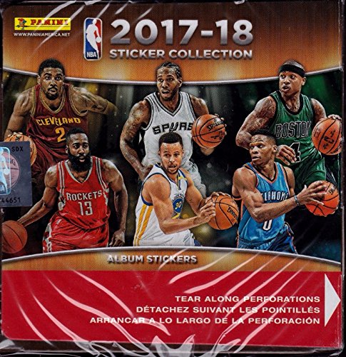 NBA All teams 2017/18 Panini Basketball Sticker Refill Box (50 Count), Small, Black