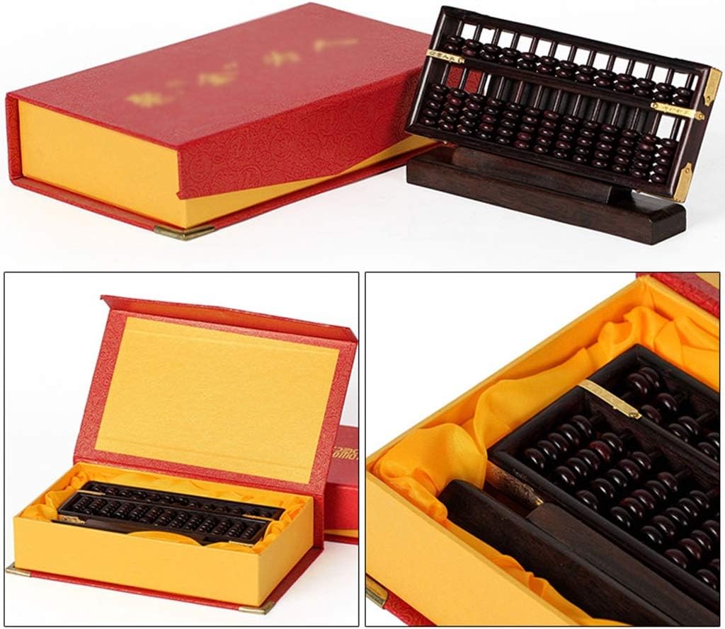 Digit Standard Abacus,Wooden Abacus,Abacus Traditional Small Size Abacus Home Decoration Mini Abacus Crafts Mahogany Abacus(Black)