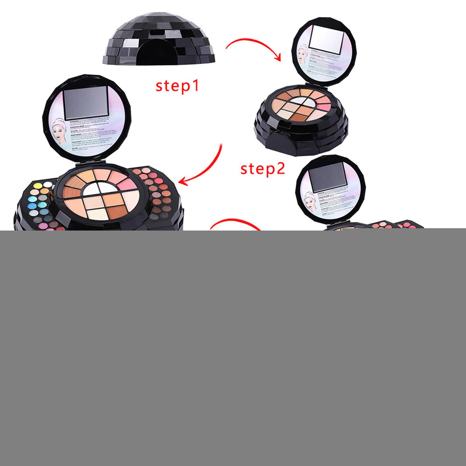 Kit Trucco Completo Altamente Pigmentato, Lunga Durata, Sfumabile, | Set trucco da principianti pensato per donne e ragazze Ombretto, Correttore, Eyeliner, Sopracciglia,