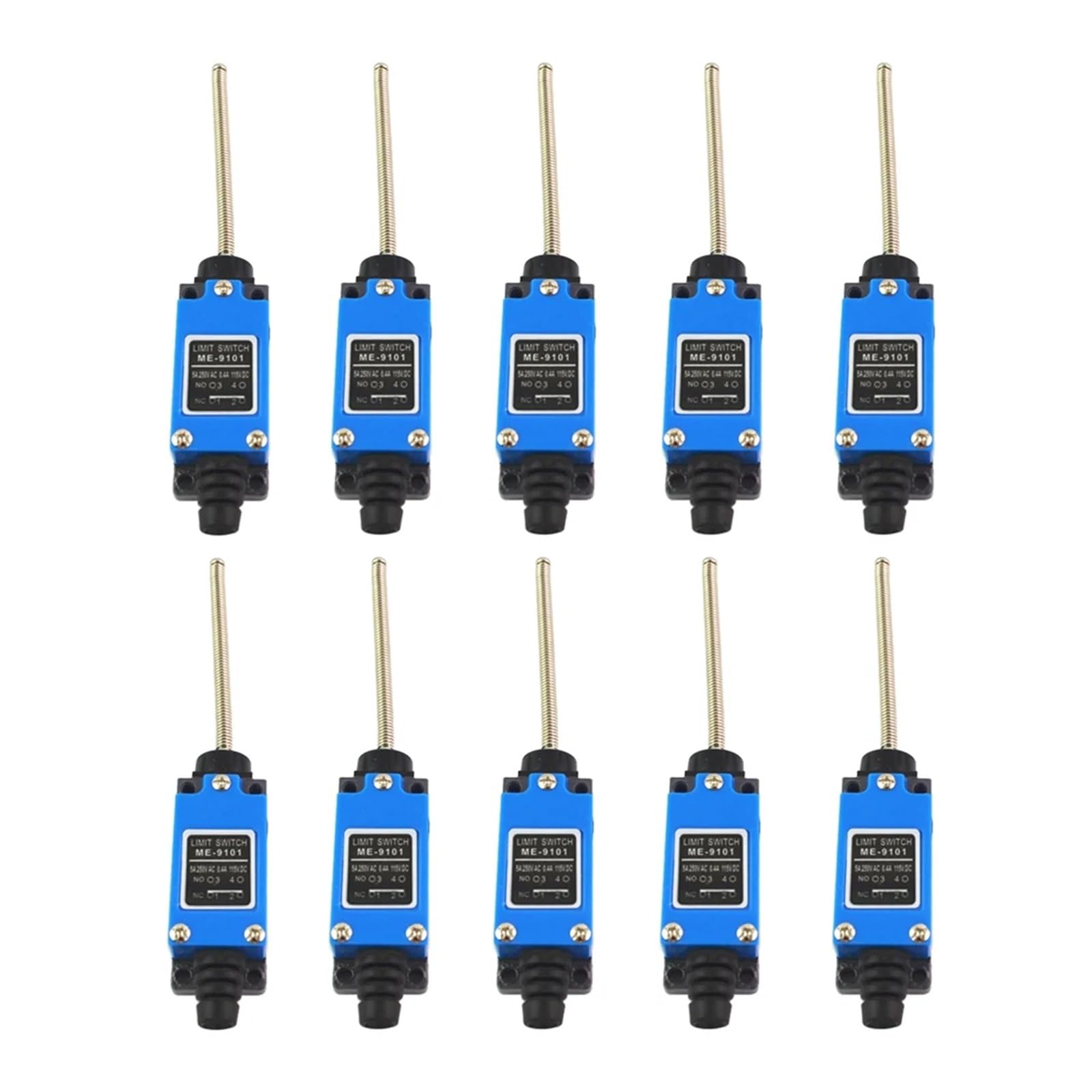 BKGWCSOR 10Pcs ME-9101 Limit Switch Coil Spring Rod 1NO 1NC Momentary Mechanical Control Limit Switch Switches