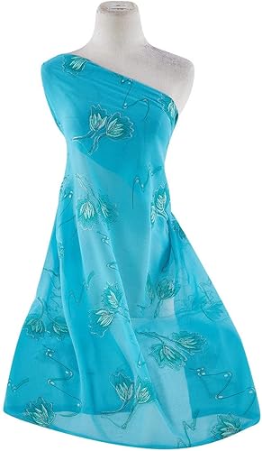 ZELOUF FABRICS Lira Embroidery On Georgette  Fabric by The Yard  DIY, Sewing, Wedding, Bridal, Dress, Dance, Costume, Crafts  5 Yard