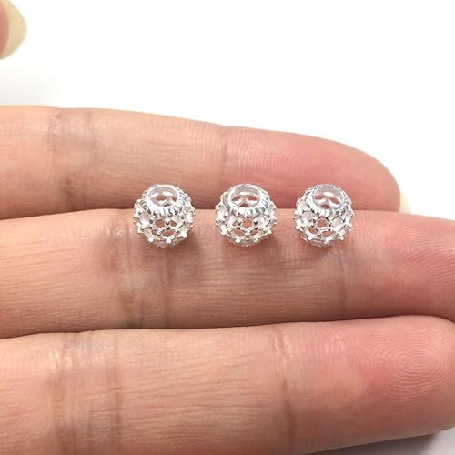 Miniatura 3 de Adabele - 30 cuentas sueltas de plata de ley 925 auténtica de 0.236 in (0.24 pulgadas) para fabricación de joyas SS201-6