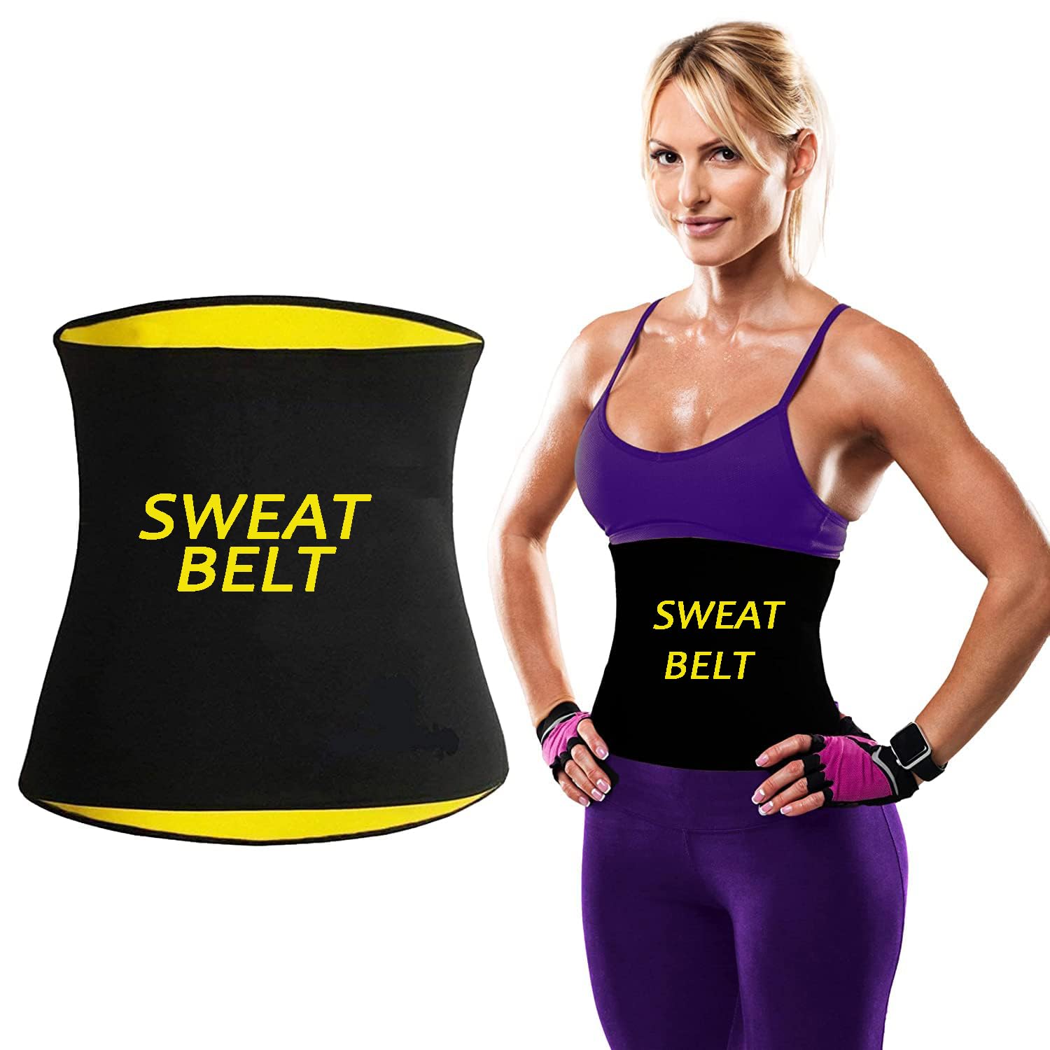 Sweat Band Waist Trimmer Belt Slimming Stomach Wrap for Workout for Adults. Black (B0CTHQXLYQ) Amazon Price History, Amazon Price Tracker