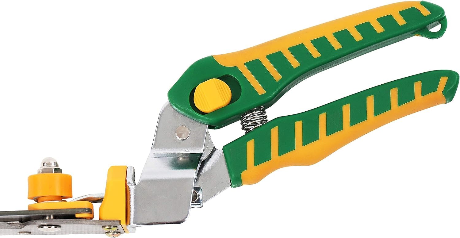 GRÜNTEK Rasenschere EISVOGEL, Premium Rasenkantenschere mit 180° drehbarem Schneidekopf, robuste Grasschere 345 mm, rostfreie INOX, Edelstahl Klingen 140 mm, Ergo-Griffe, Kantenschere Rasen, manuell