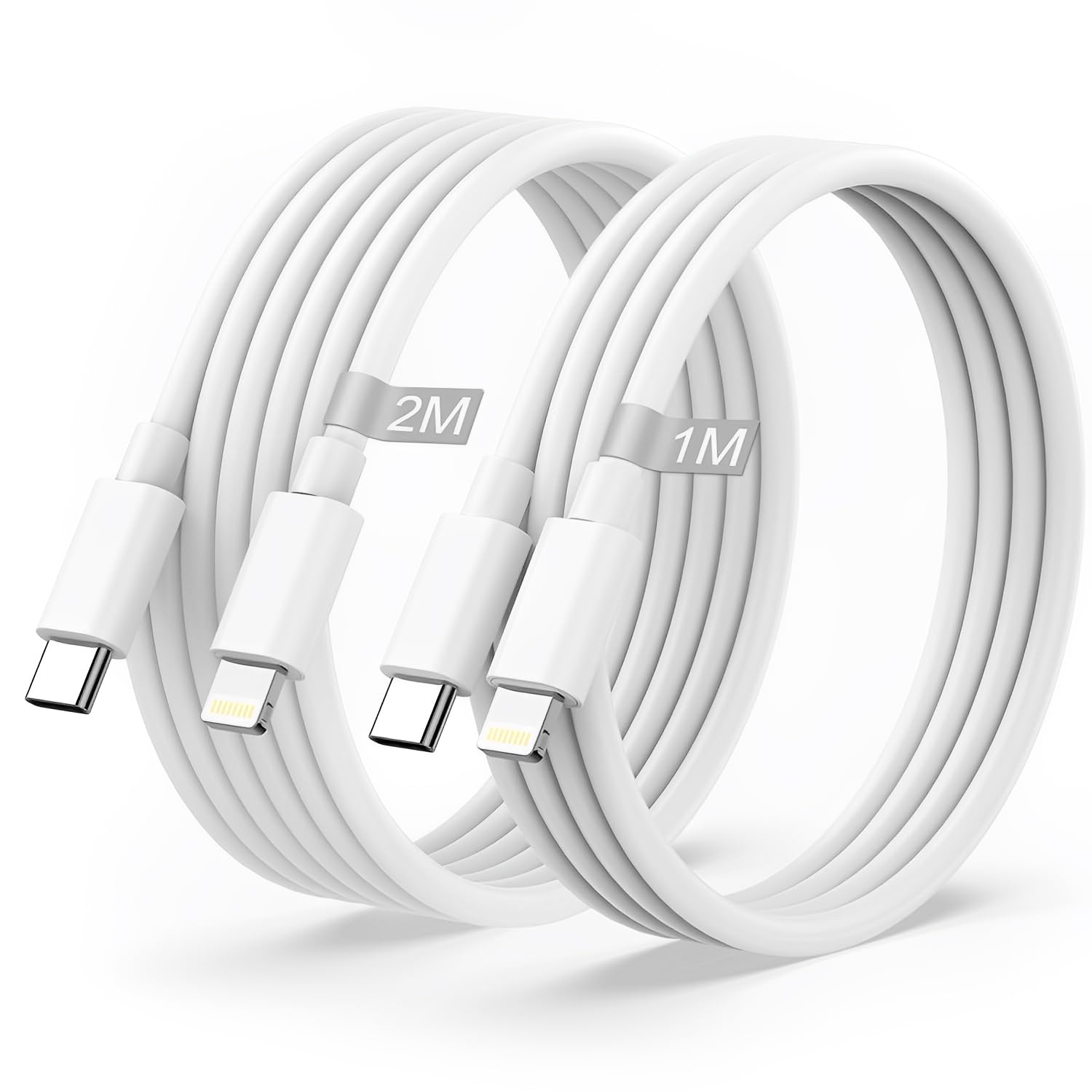 Jogrytece Cavo per iPhone Caricabatterie USB C a Cavo iPhone Lightning 2Pack 1M+2M [certificato MFi] Cavo di ricarica rapida di tipo C Power Delivery per iPhone 14/13/12/11/XS/XR/X/8/iPad
