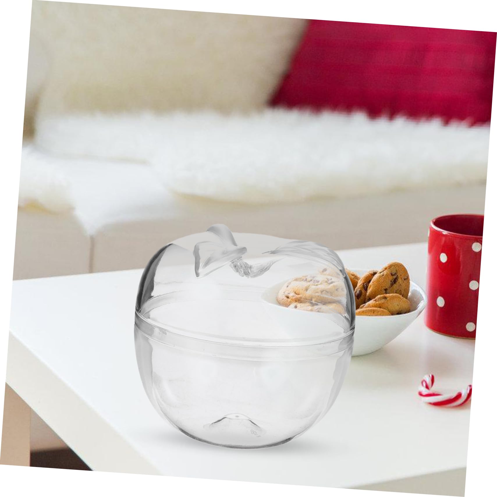 PACKOVE Lot de 10 Boîtes à Bonbons en Plastique, Forme Pomme de Noël, Compactes et Légères, pour Anniversaire et Fête, Décorations Festives