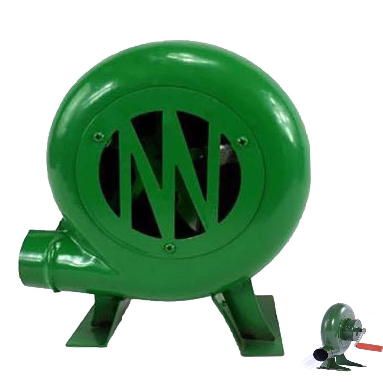 Accessori per Barbecue, Ventilatore Manuale per Popcorn Iron Gear, soffiatore per fucina da fabbro a manovella, accendifuoco per griglia, soffiatore Portatile con Utensil