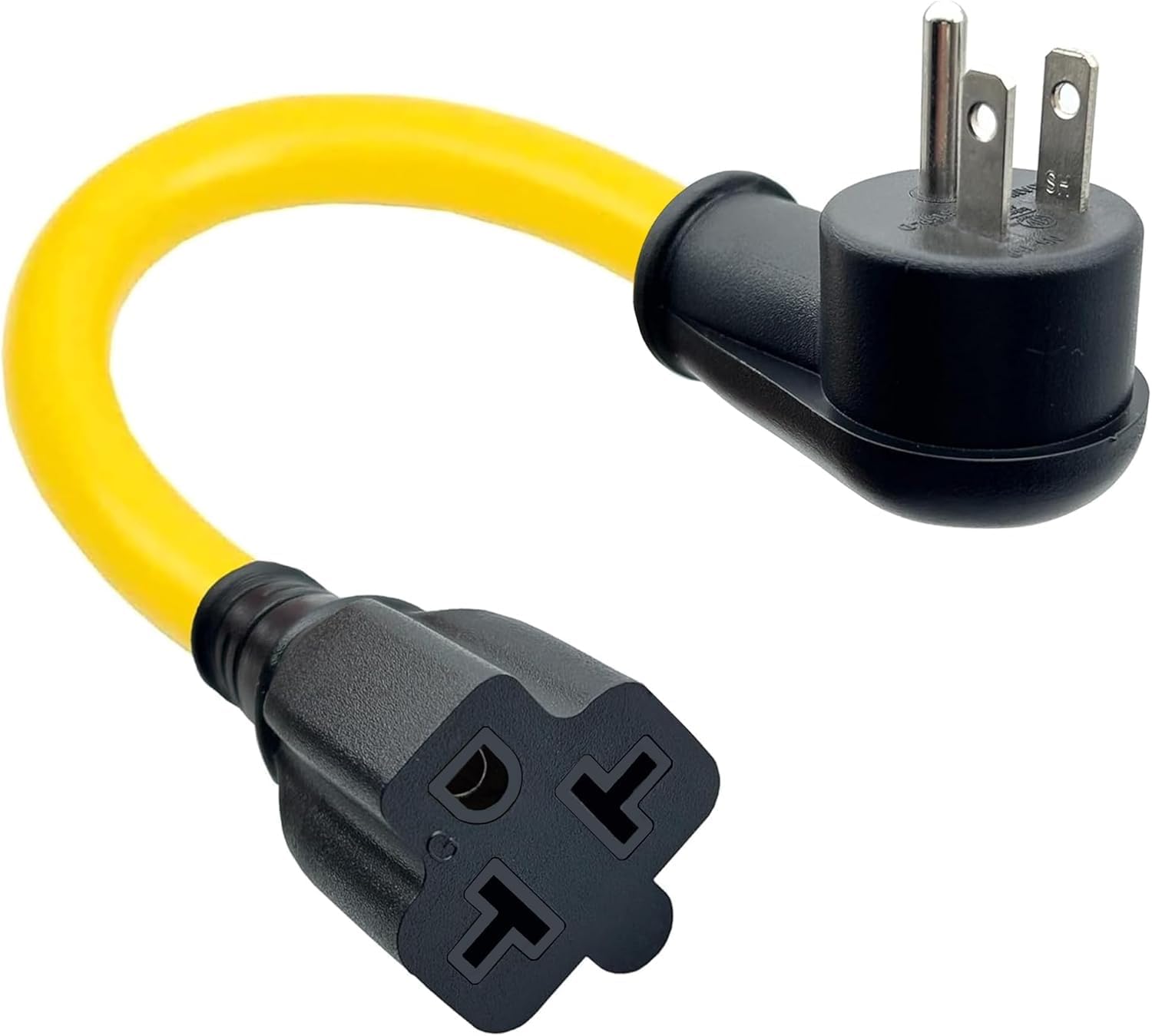 1Ft Heavy-Duty 20 Amp Extension Cord 12AWG,NEMA 5-15P to 5-20R/6-15R/6-20R Adapter Cable, 15A/125V Male to 20A/250V Female T-Blade Right-Angle Plug Power Cord for Home & Workshop