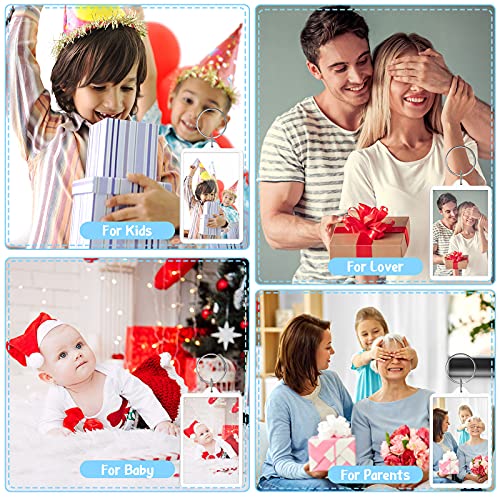 Clear Rectangle Acrylic Keychain Blanks Acrylic Keychain Photo Picture Frame Keyrings Frame Keychain Keyring Insert, 2 X 3 Inch (12 Pieces) #TOP6