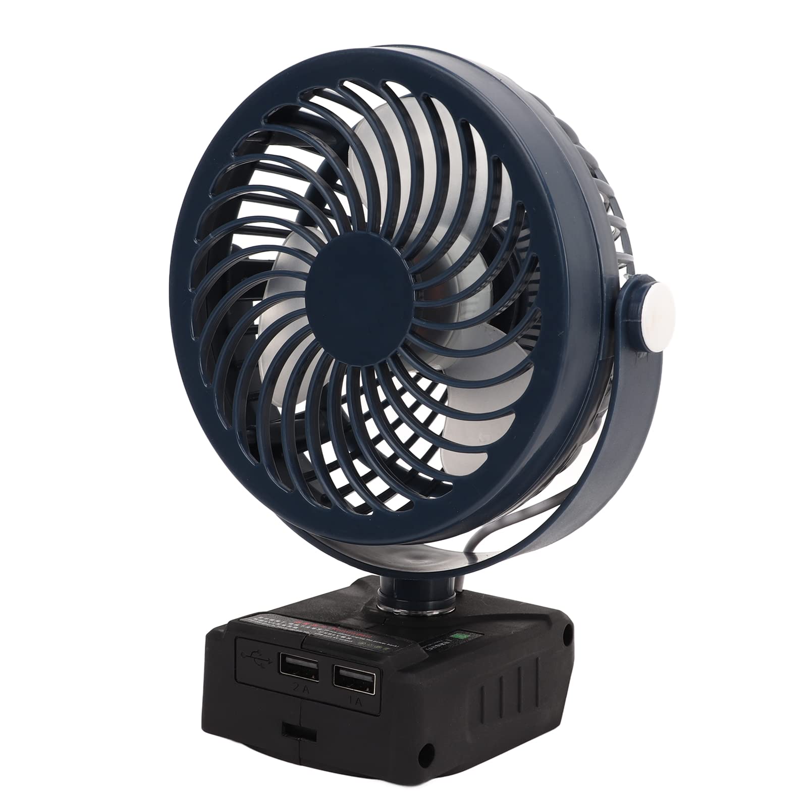 Ventilateur sans fil 5 pouces Ejoyous de bureau rechargeable avec deux ports USB