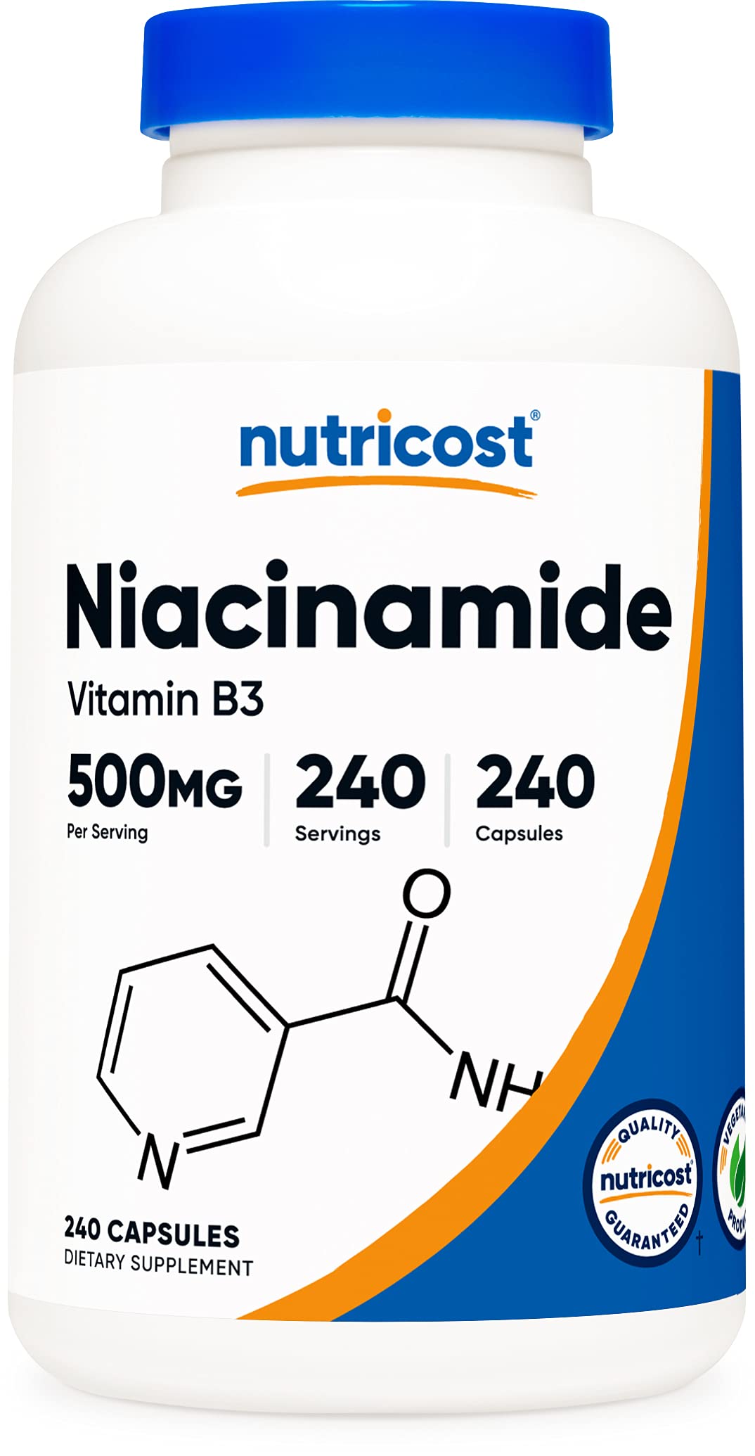 Buy Nutricost Niacinamide (Vitamin B3) 500mg, 240 Capsules NonGMO, Gluten Free, Flush Free