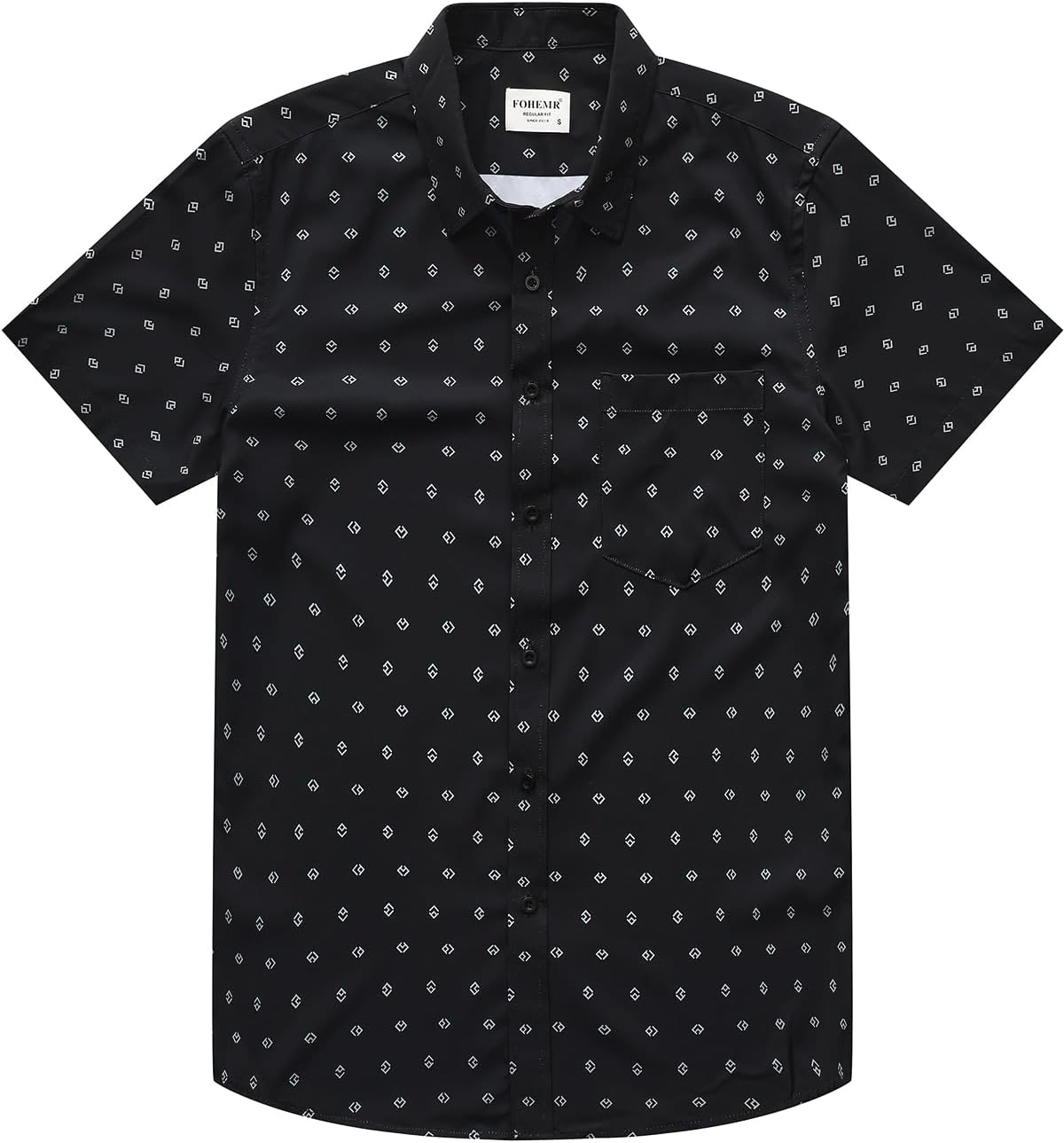 Mens Short Sleeve Casual Button Down Graphic Printed Shirt Summer Untucked Business Pattern Dress Shirts with Pocket - Image 4