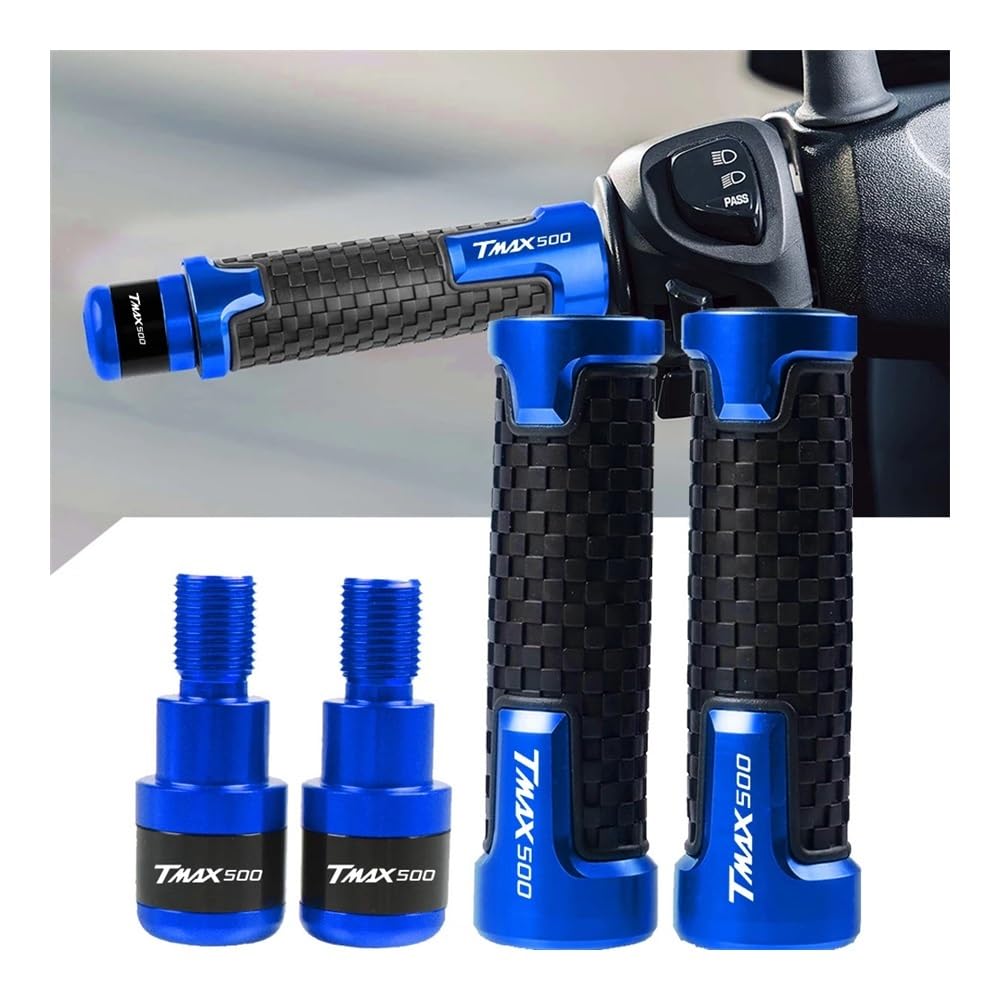 Motorrad Lenkergriffe Griffe 7/8'' 22MM Motorrad Lenker Griffe Griffe Bar Grip Endet Kappe Stecker Für Y&amaha Für TMAX500 Für T-MAX Für TMAX 500 CNC Aluminium(Red)