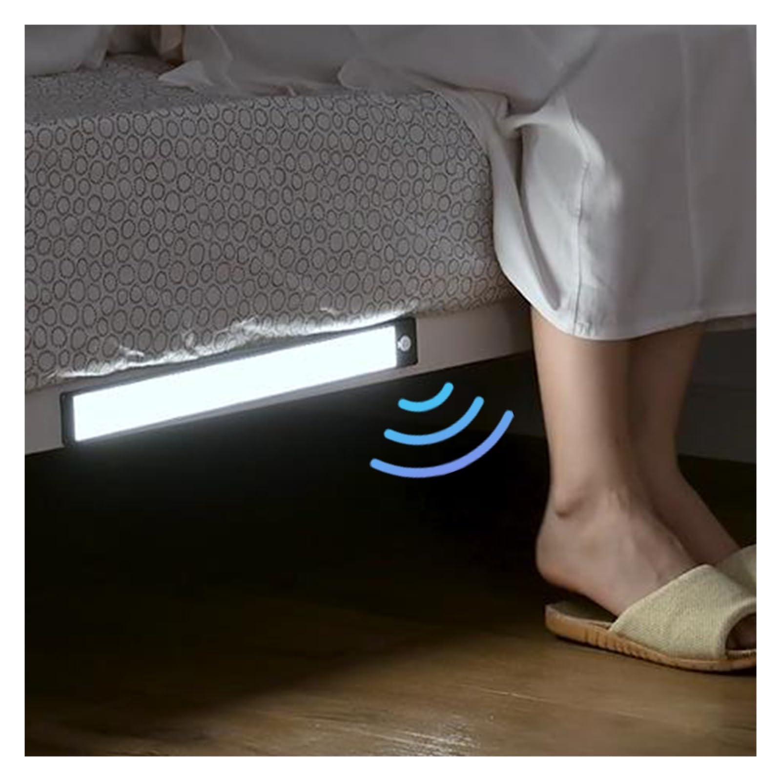 Luces Bajo Armario Luz LED Con Sensor De Movimiento, Nocturna Inalámbrica USB, For Debajo Del Gabinete, Cocina, Dormitorio, Armario, Iluminación Interior(White light 6000K,Cuboid 50CM)